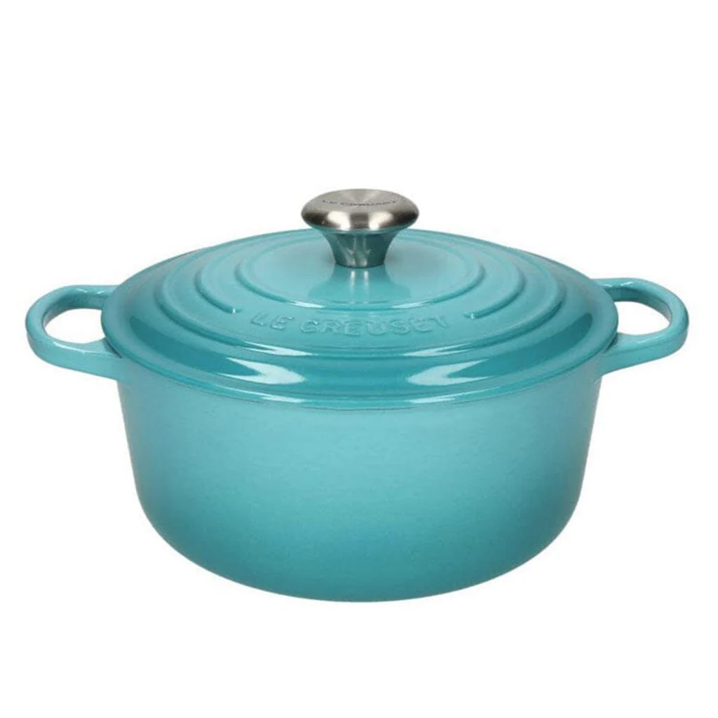 2025 Le Creuset - Sartén para asar / guisar Signature redonda Caribbean Blue 24 cm 4,2 l