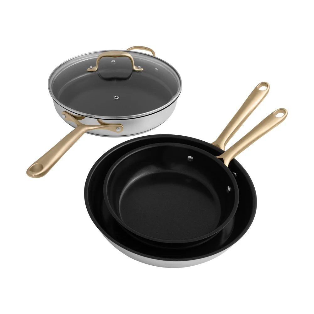 Set de Cocina de 10 Piezas No Tóxico en Acero Inoxidable con 3 Piezas de Cerámica Antiadherente ZLINE (CWSETL-NS-10)