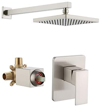 Grifo de Ducha KES Negro con Válvula de Ducha y Cabezal de Lluvia