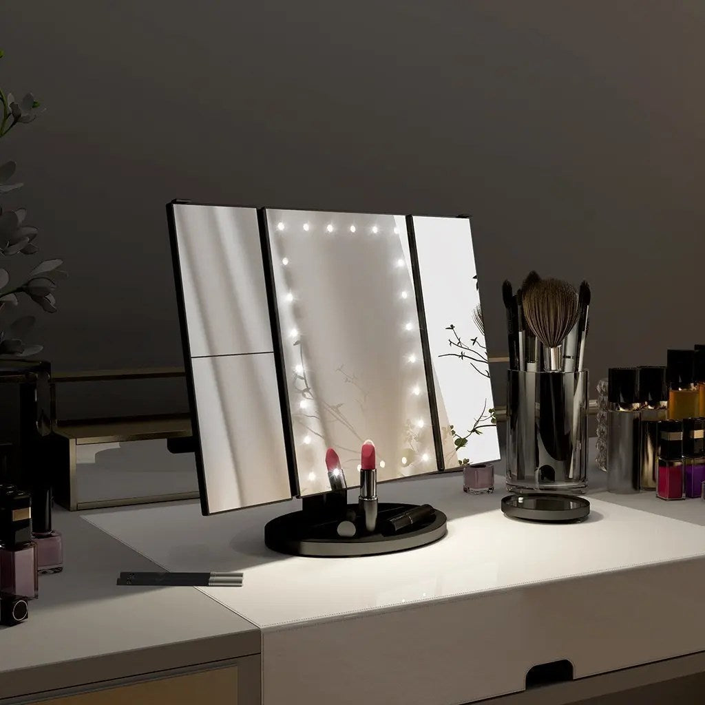 Espejo de Maquillaje con Luz – Espejo Inteligente de Tocador con Luces y Aumento 10X