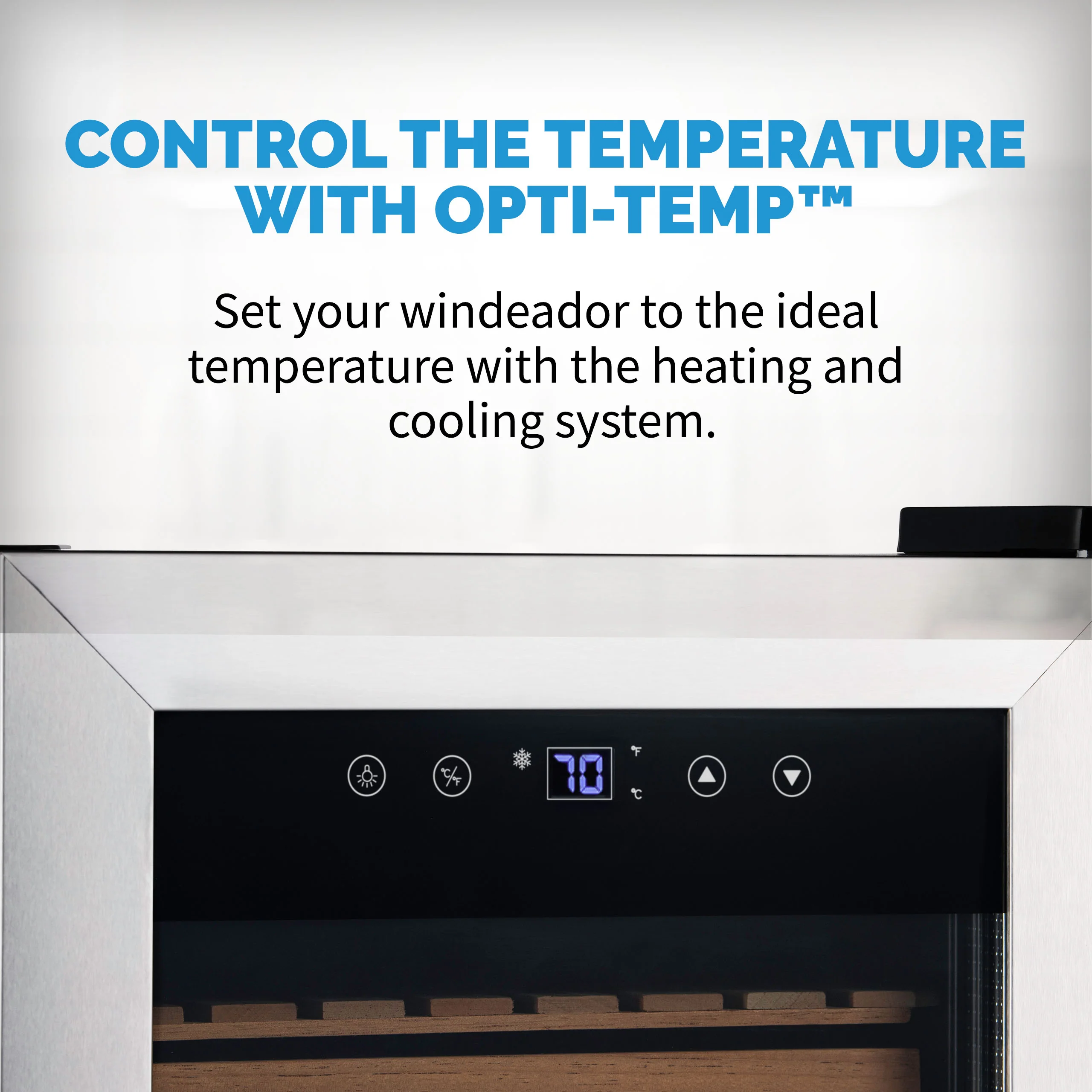 2025 Humidor eléctrico para puros Newair® con Opti-Temp™, capacidad para 250 puros