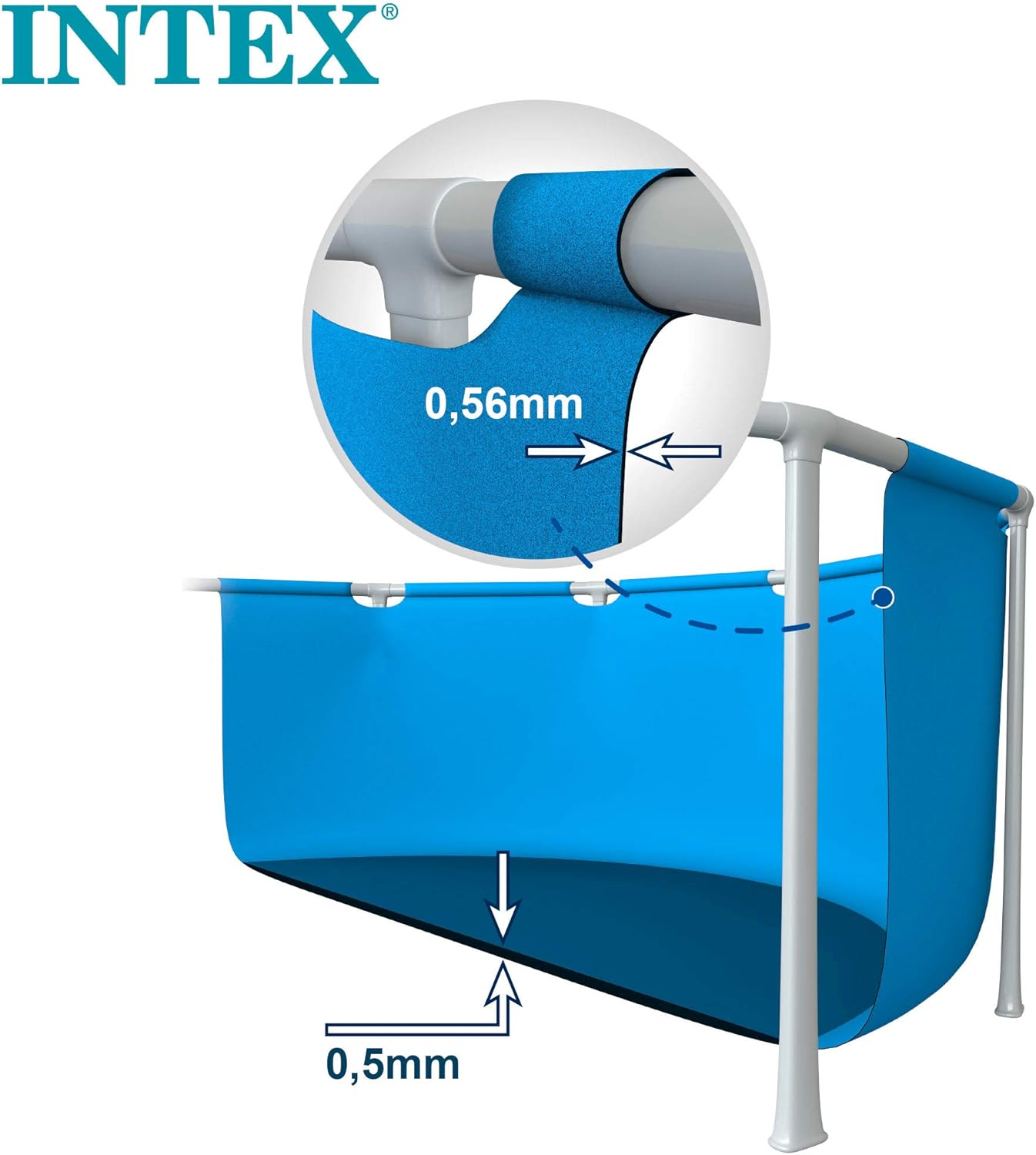 Intex 28271NP – Piscina Desmontable Small Frame 260 x 160 x 65 cm, 2.282 Litros, Azul
