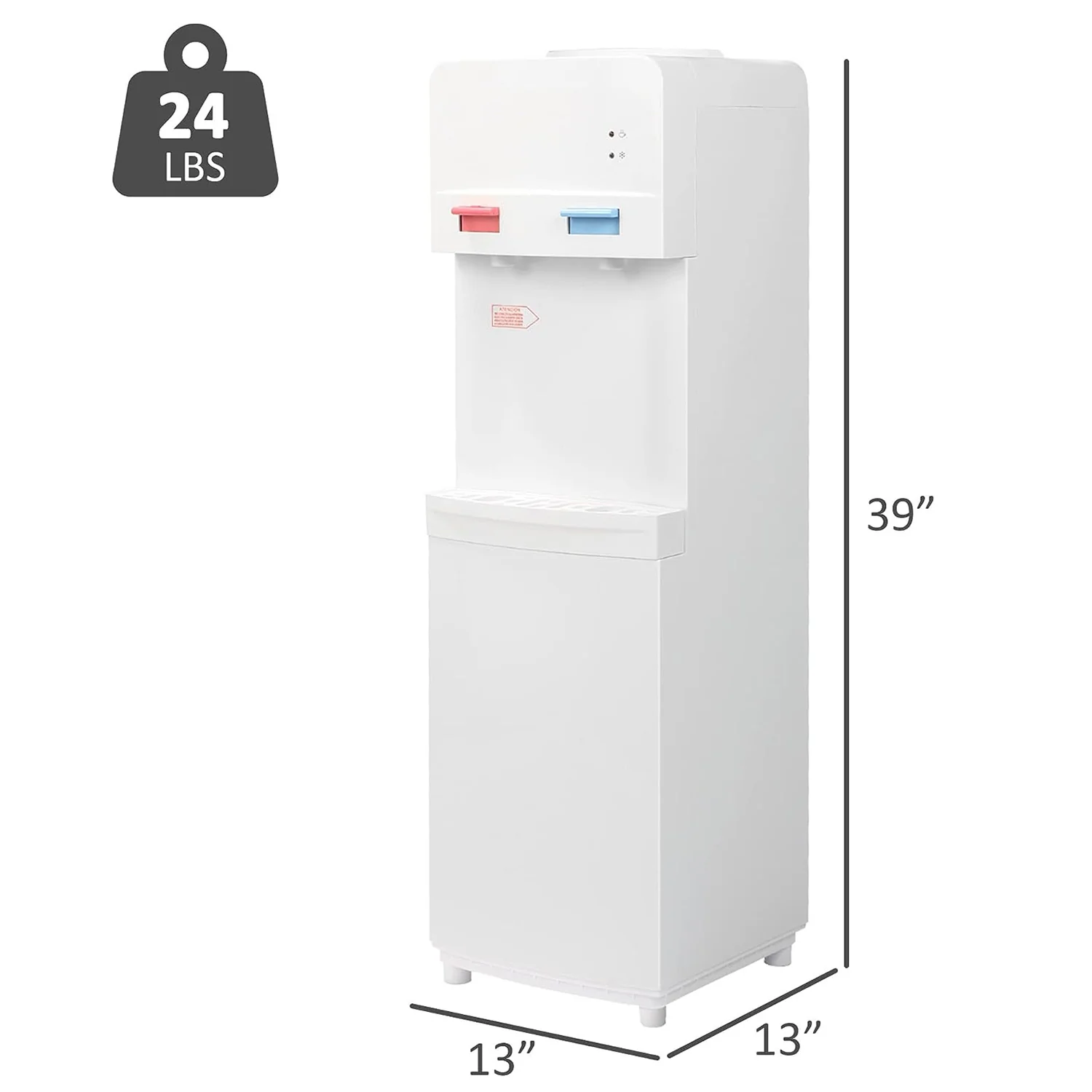 2025 Fuente de agua de carga superior para botellas de 3–5 galones – Agua caliente y fría con seguridad infantil – Blanca