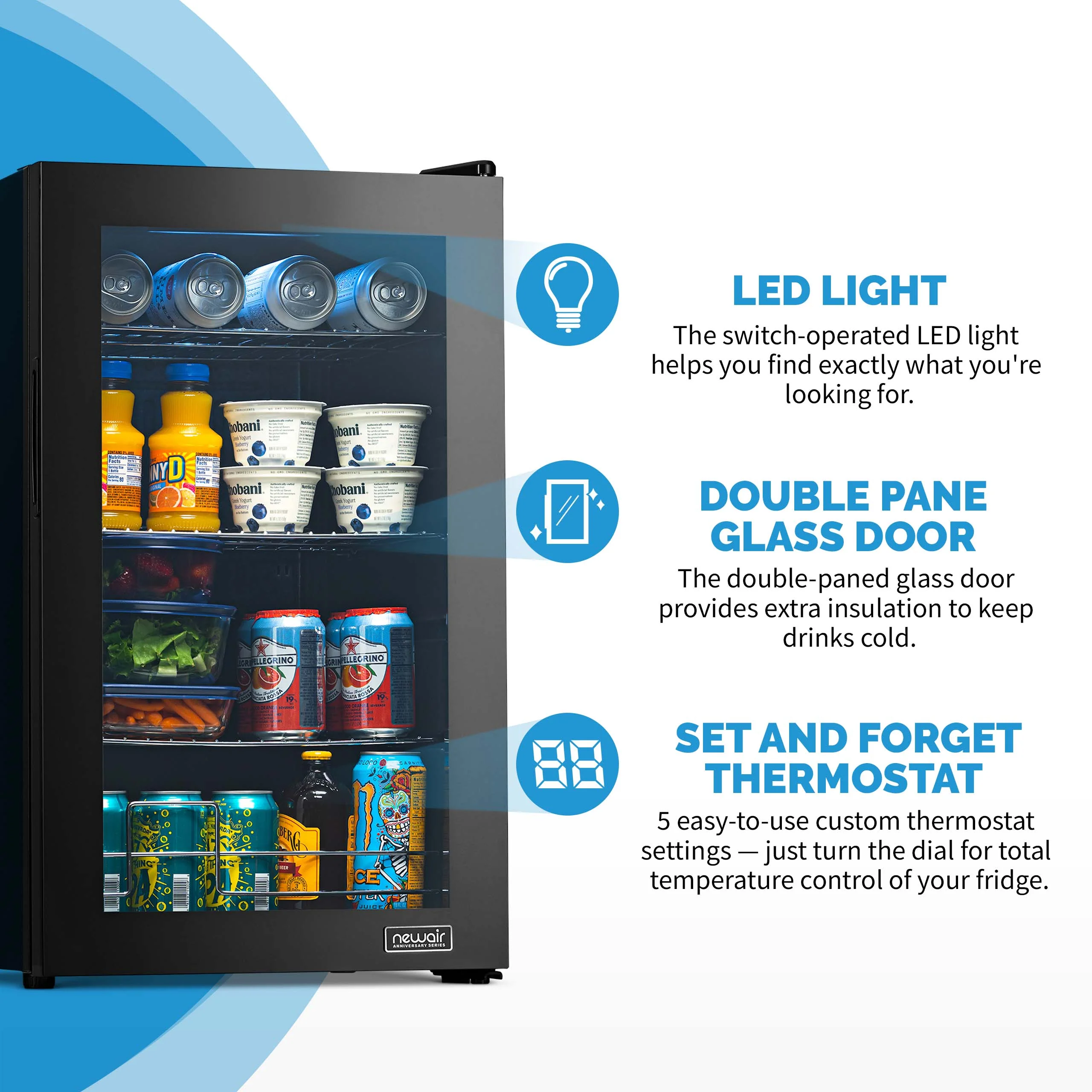 2025 Newair® Edición Limitada Refrigerador de Bebidas Aniversario – 100 Latas – 16,93