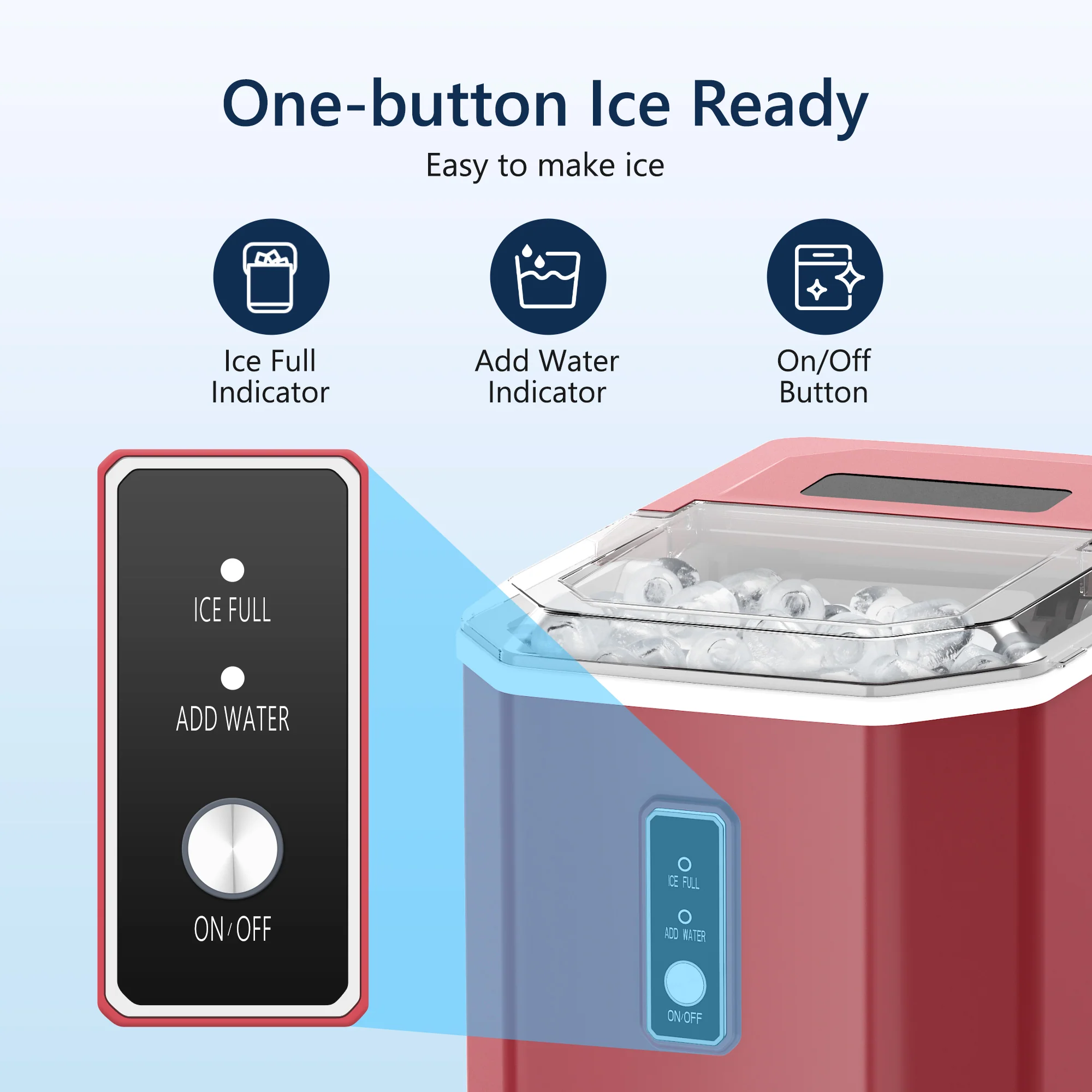 2025 Máquina de hielo de encimera EUHOMY – 12 kg/24 h, portabilidad incomparable