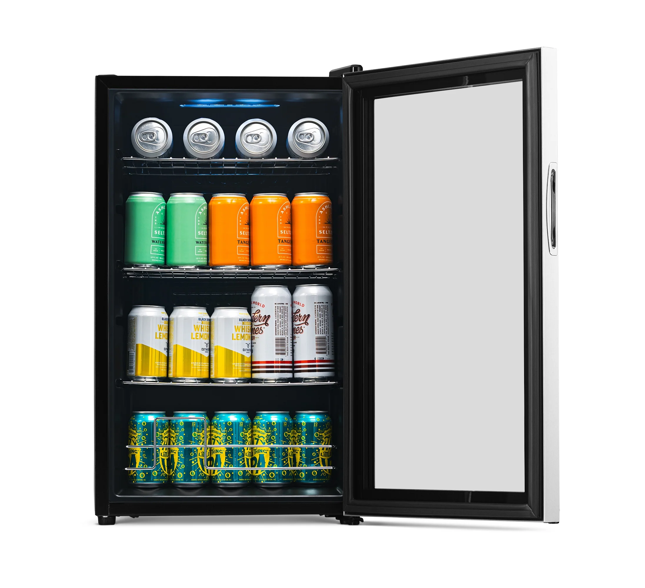 2025 Newair® Refrigerador de Bebidas Independiente de Acero Inoxidable – 100 Latas – 16,93”