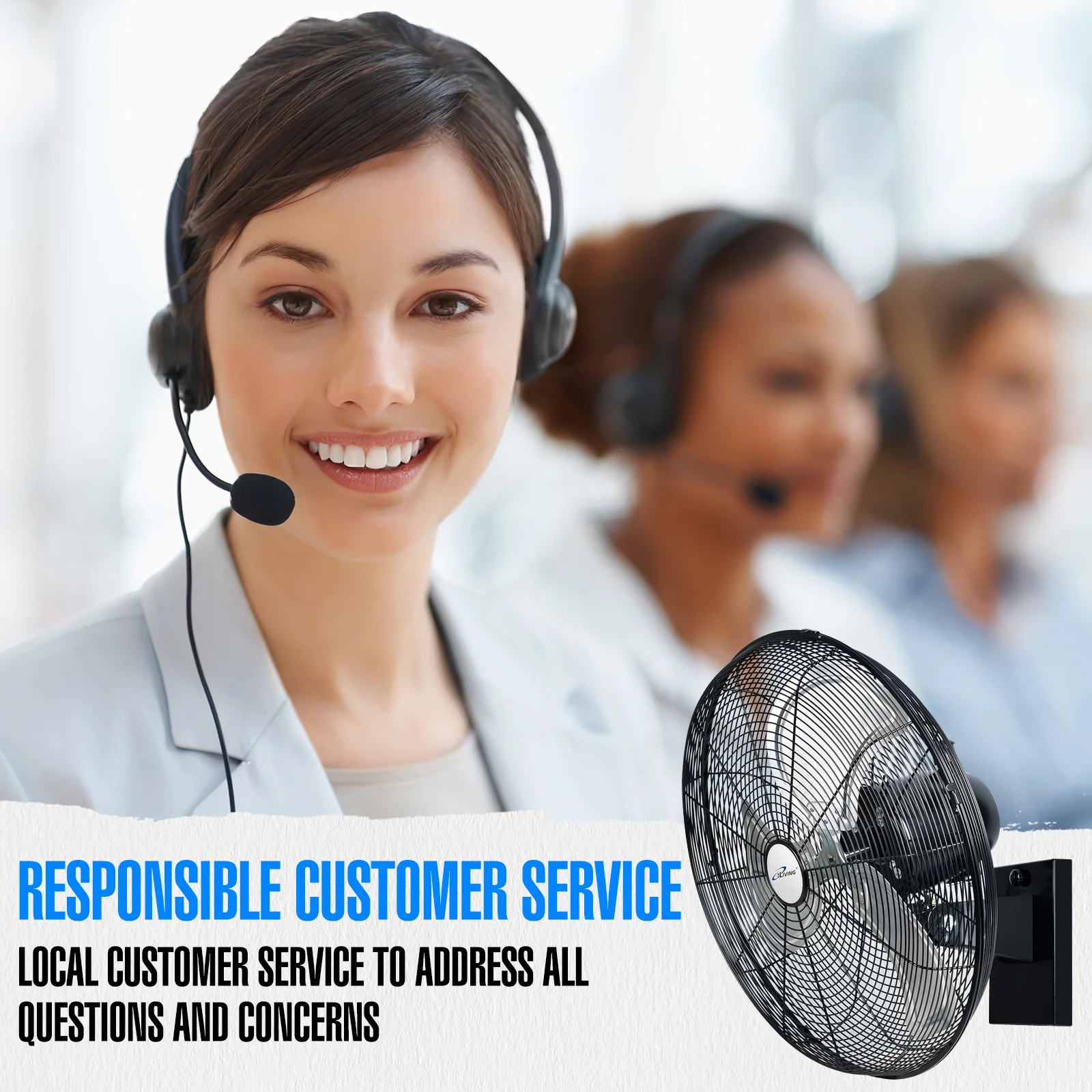 2025 Ventilador mural oscilante de alta velocidad iLIVING de 20