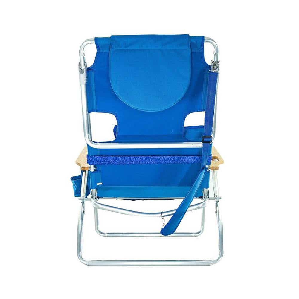 2025 Silla de Playa Ostrich Deluxe Padded 3-N-1 Reclining Lounge, Azul (Paquete de 4)