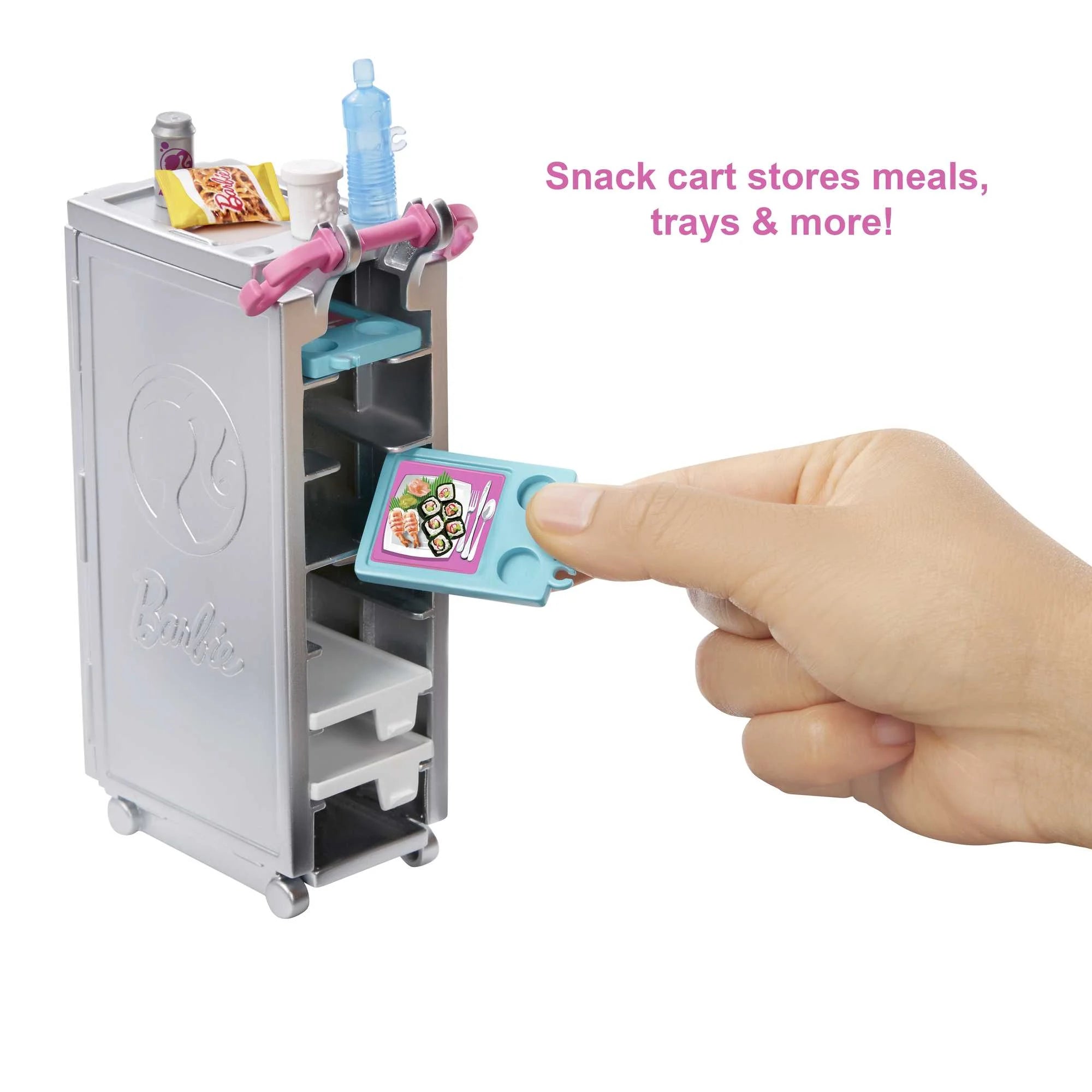 Set de Juego Avión Barbie Dreamplane con Perrito y Carrito de Snacks, más de 15 Accesorios