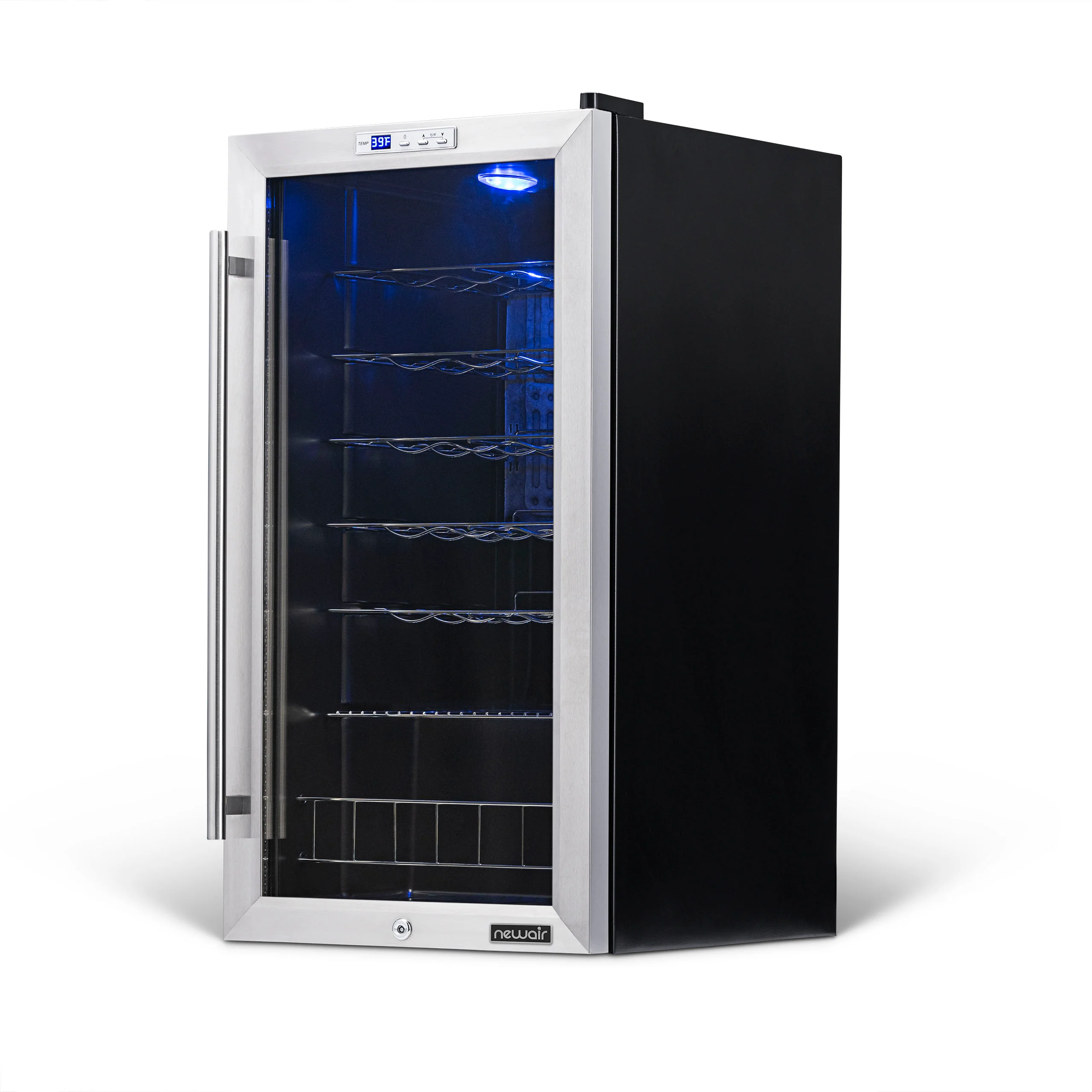 2025 Newair® Refrigerador de Vinos Independiente de Acero Inoxidable – 27 Botellas – 16,9