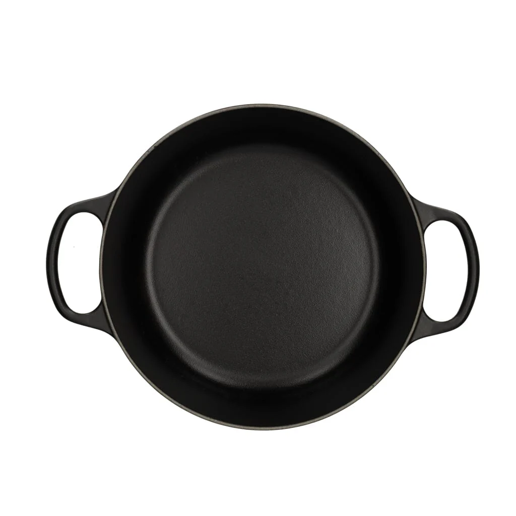 2025 Le Creuset - Sartén para asar / guisar Signature redonda mate negro 26 cm 5,3 l (interior negro)