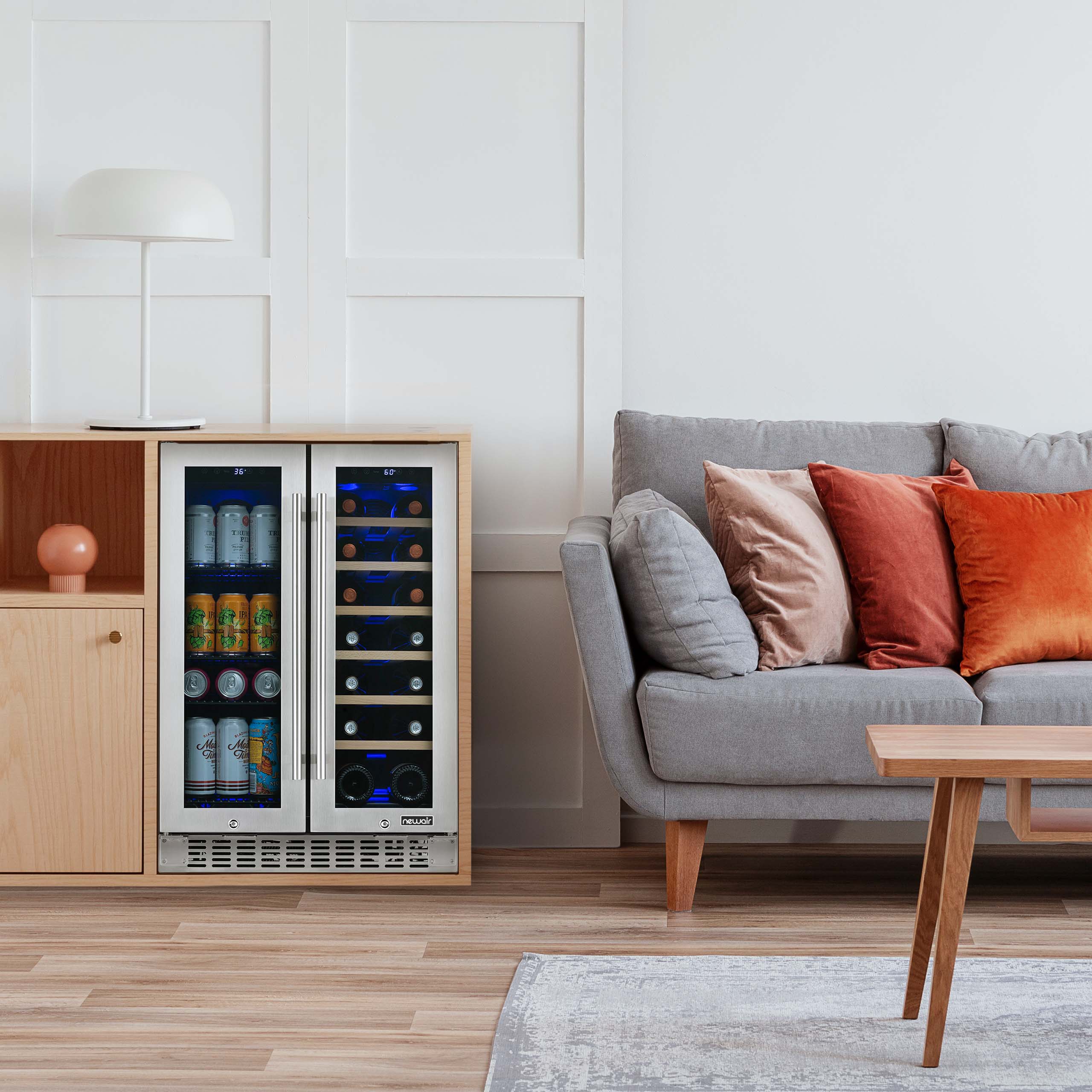 2025 Newair® Refrigerador Premium para Bebidas Empotrable de Doble Zona – 58 Latas y 18 Botellas – 24