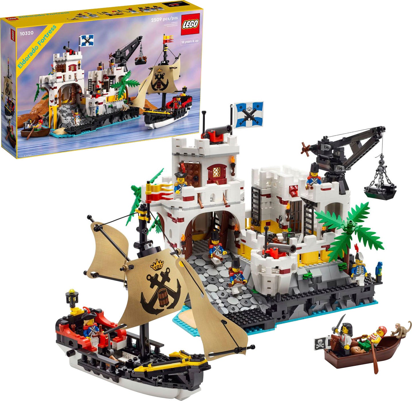 LEGO – Icons Fortaleza Eldorado con Kit de Construcción de Barco Pirata 10320