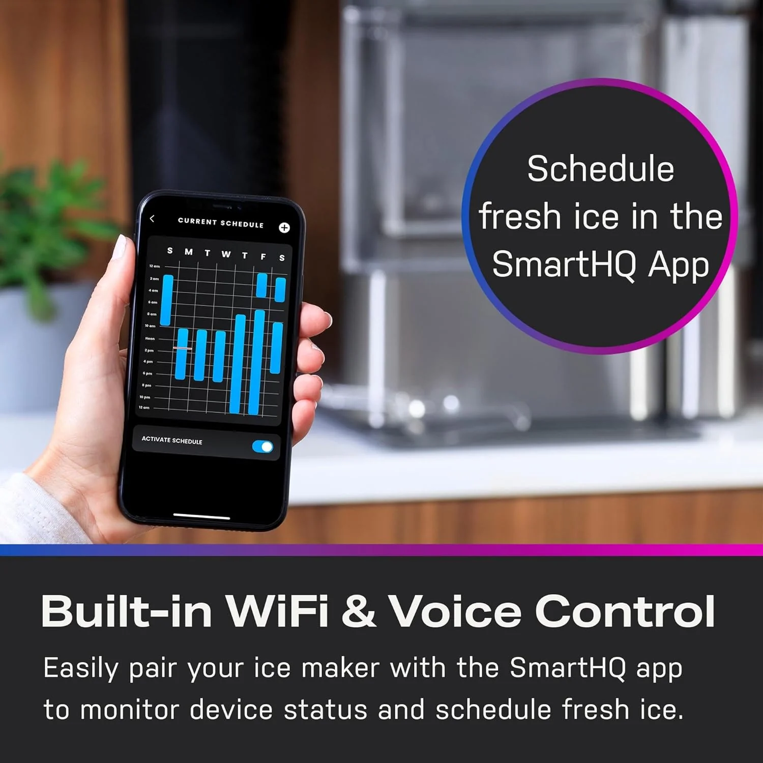 2025 GE Profile Opal 2.0 – Máquina de hielo tipo nugget con depósito de 0,75 galones, acero inoxidable