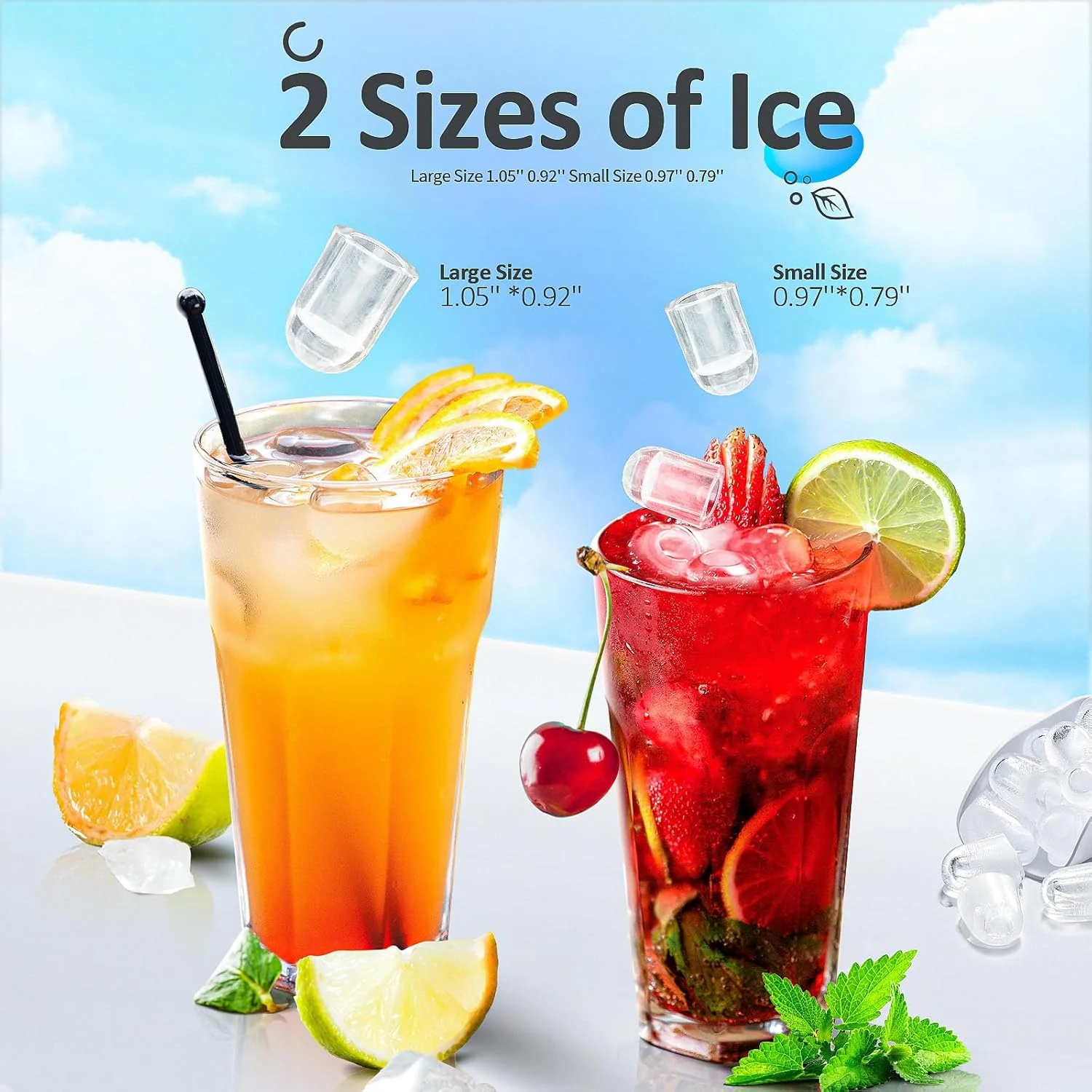 2025 Máquina de hielo tipo nugget para encimera, hielo en trozos masticables, 15 kg/24 h, autolimpiante, hielo sónico, operación con un solo botón, para cocina u oficina, acero inoxidable plateado