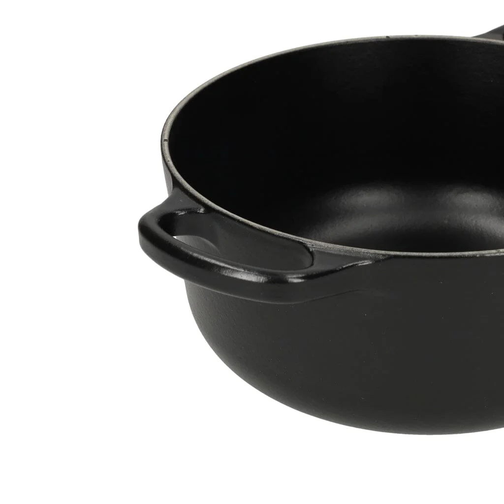 2025 Le Creuset - Sartén para asar / guisar Signature redonda negro mate 20 cm 2,4 l (interior negro)