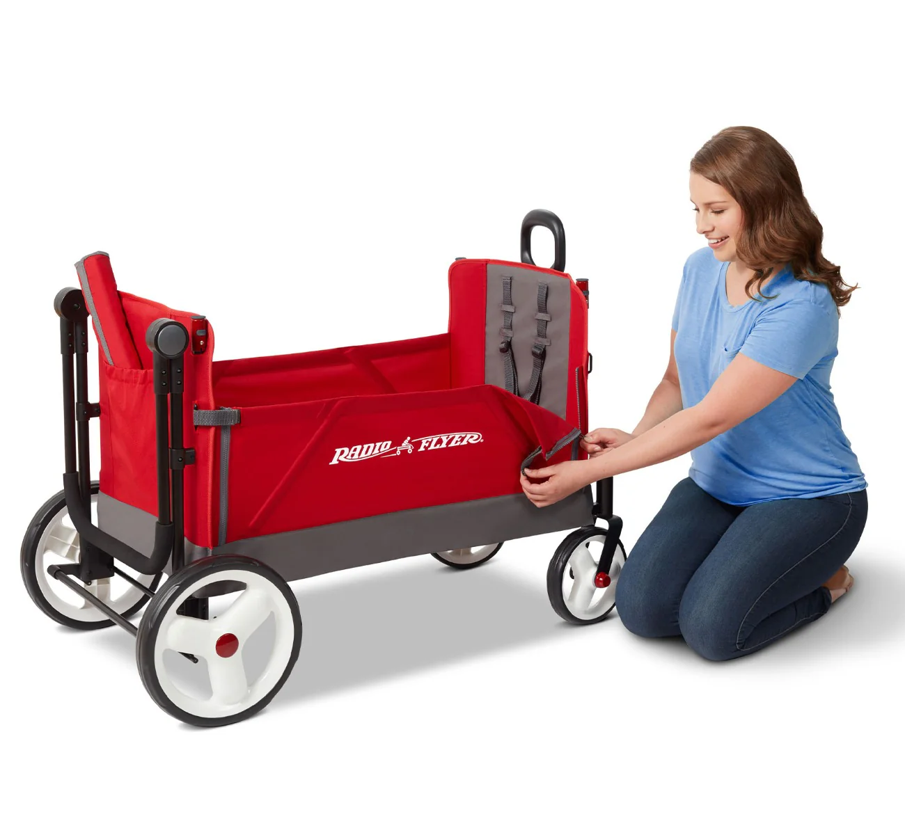 2025 Convertible Stroll 'N Wagon – Dirección Versátil, Plegado Fácil, Seguridad y Comodidad para Toda la Familia