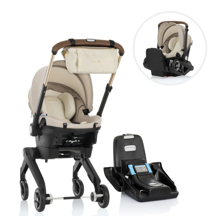 2025 Evenflo Shyft DualRide Combo Arnés-Capazo para Bebé Edición Limitada con Tela Green & Gentle