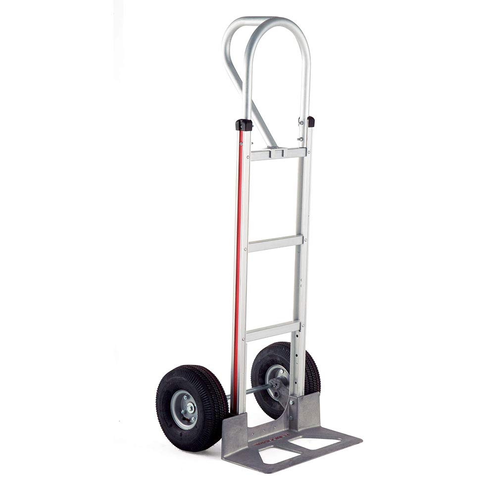 Magline HMK15AUA4 Carretilla de Mano de Aluminio, Asa Vertical en Bucle, Ruedas Neumáticas, Capacidad de 500 lbs