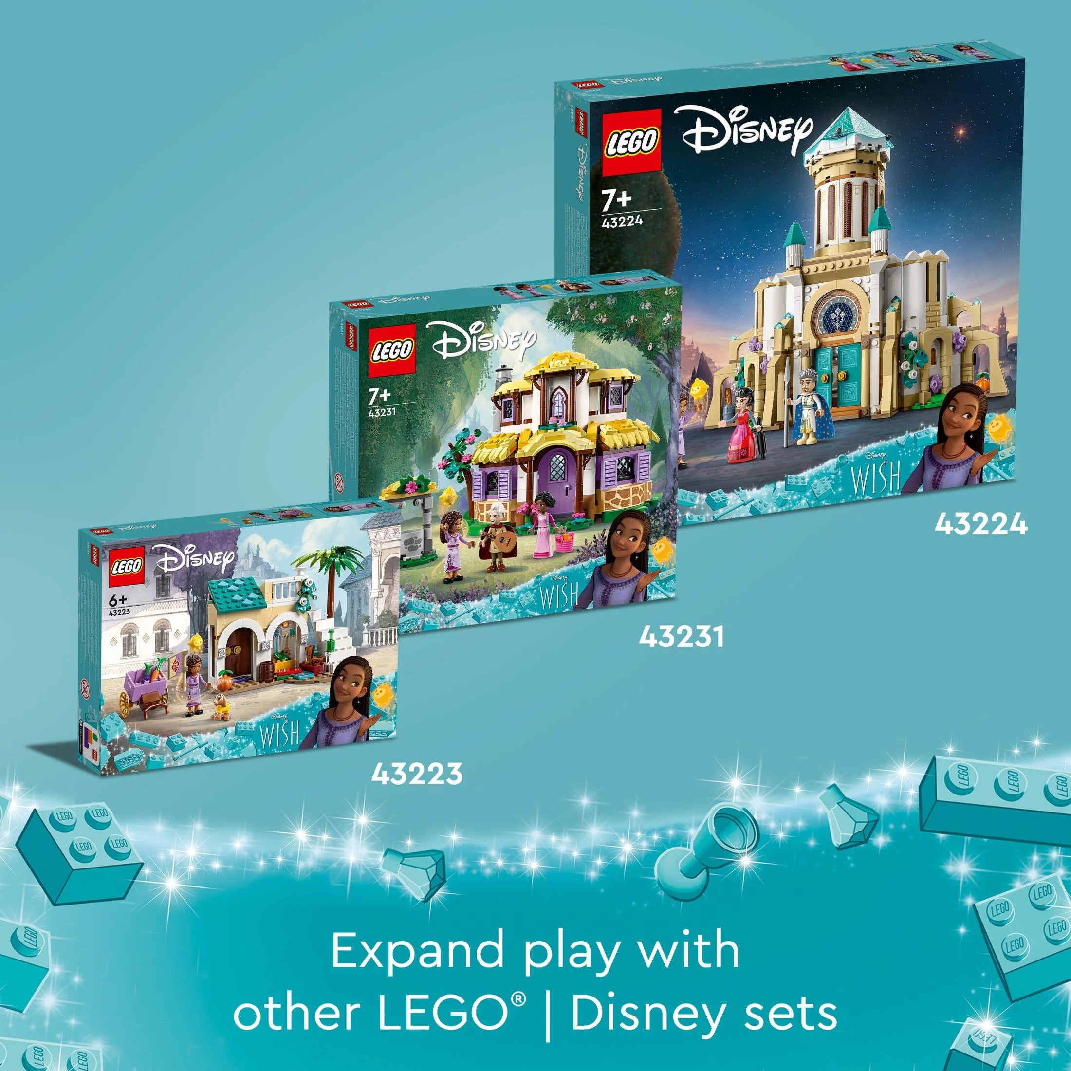 LEGO Disney Wish: Asha en la Ciudad de Rosas 43223 Set de Construcción, un Modelo para Armar basado en la Película de Disney para Inspirar Aventuras y Juego Creativo, un Regalo Divertido para Niños y Fans de 6 años en adelante