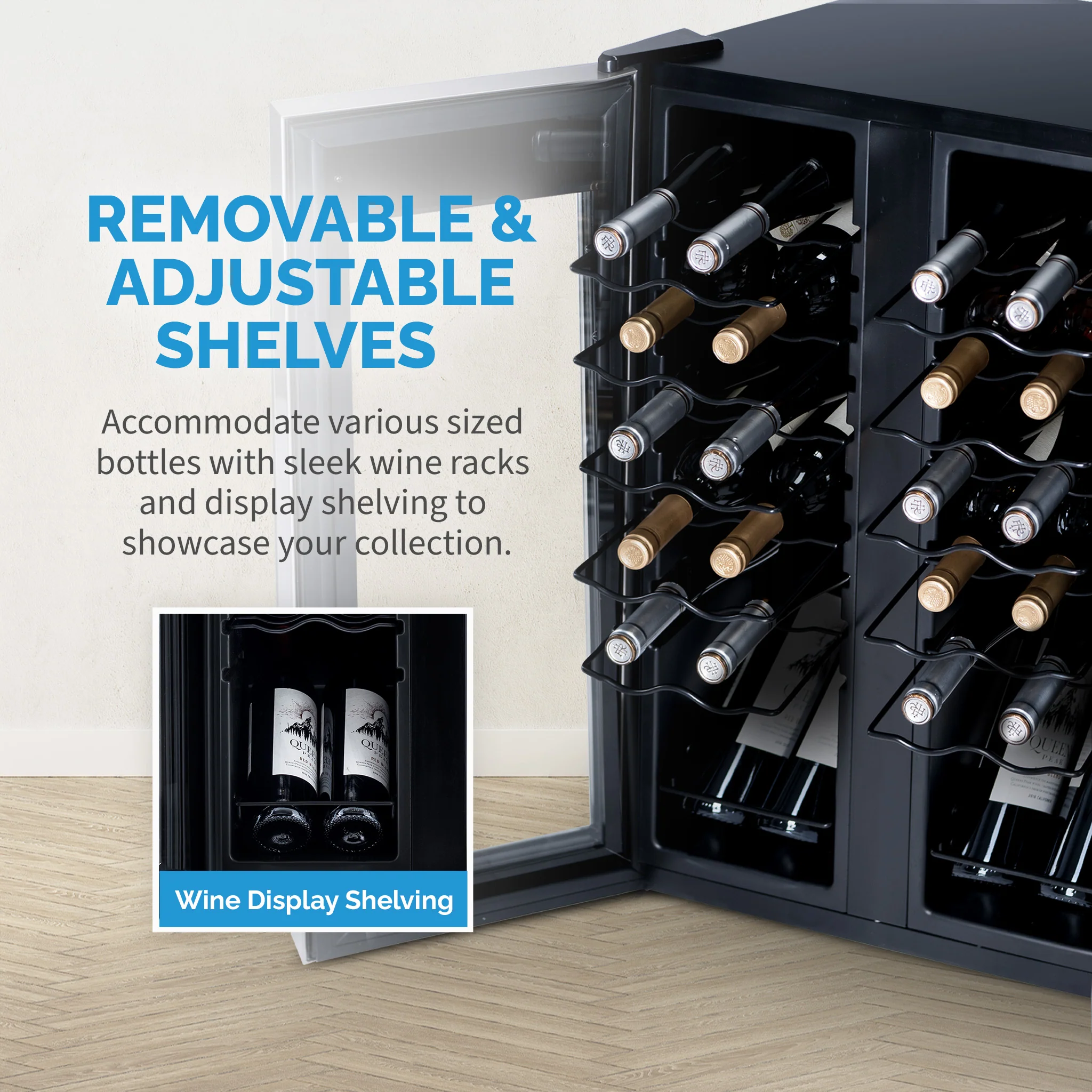 2025 Refrigerador de Vinos Independiente Newair® de Acero Inoxidable – 24 Botellas – 20