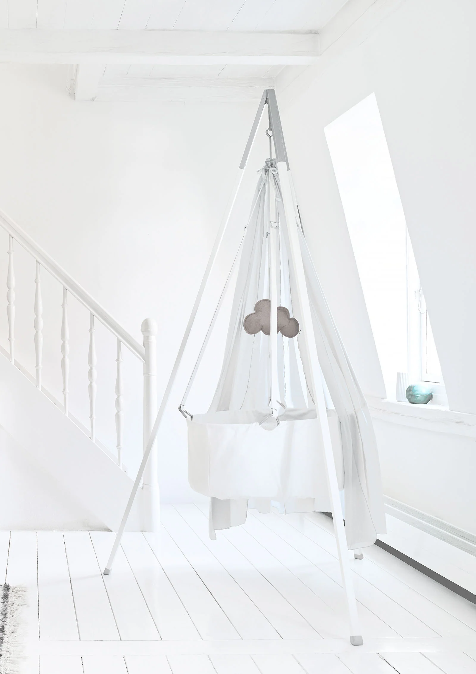 2025 Conjunto cuna 'Classic' con soporte blanco/blanco