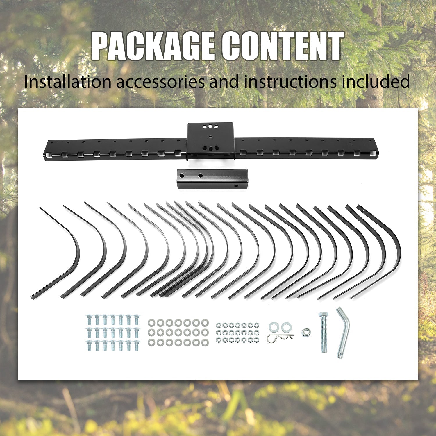 2025 Kojem Rastrillo Paisajístico de 60 pulgadas para Limpiar Senderos, Playas y Jardines con ATV, UTV, SxS, Barra de Herramientas de 48