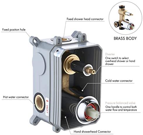 Sistema de Ducha KES con Cabezal de Ducha de Lluvia de 12 Pulgadas