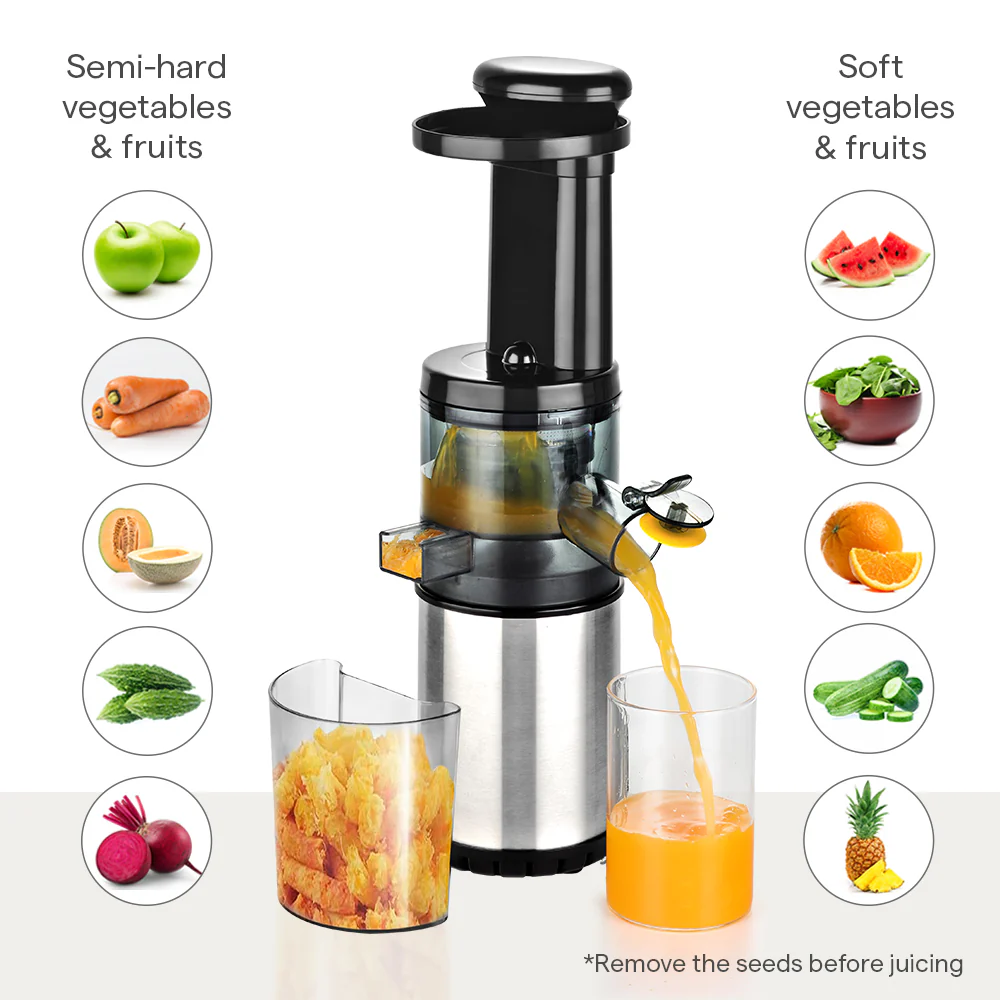 2025 Extractor de jugos Borosil Juicewell Cold Press Slow Juicer