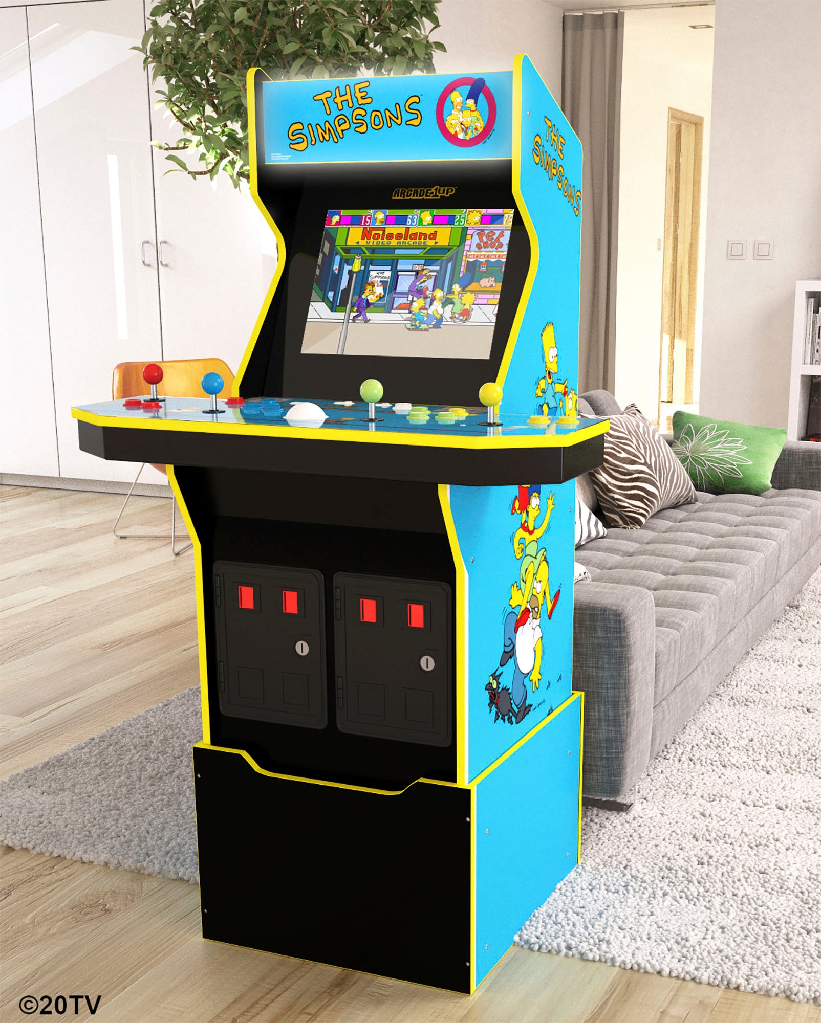 Arcade1Up – Máquina Arcade Edición 30º Aniversario de Los Simpsons con Taburete y Caja Metálica – Multicolor