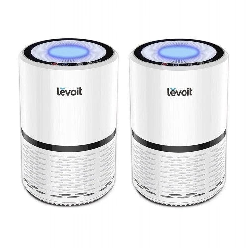 Purificador de Aire LEVOIT LV-H132 para el Hogar con Filtro HEPA Verdadero, Eliminador de Olores y Alergias para Fumadores, Polvo, Moho, Mascotas, Purificador con Luz Nocturna, US-120V, Paquete de 2, Blanco, Garantía de 2 Años (Reacondicionado)