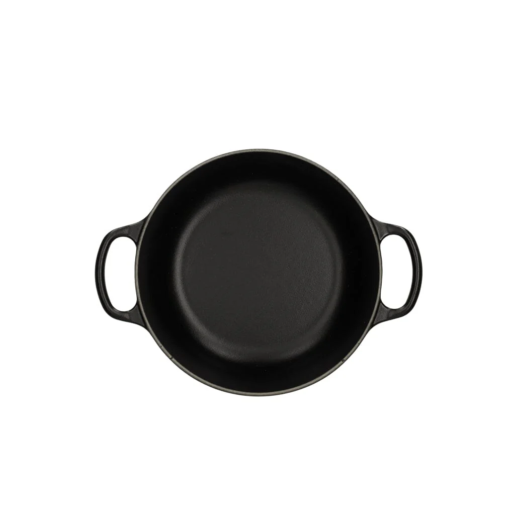 2025 Le Creuset - Sartén para asar / guisar Signature redonda negro mate 20 cm 2,4 l (interior negro)