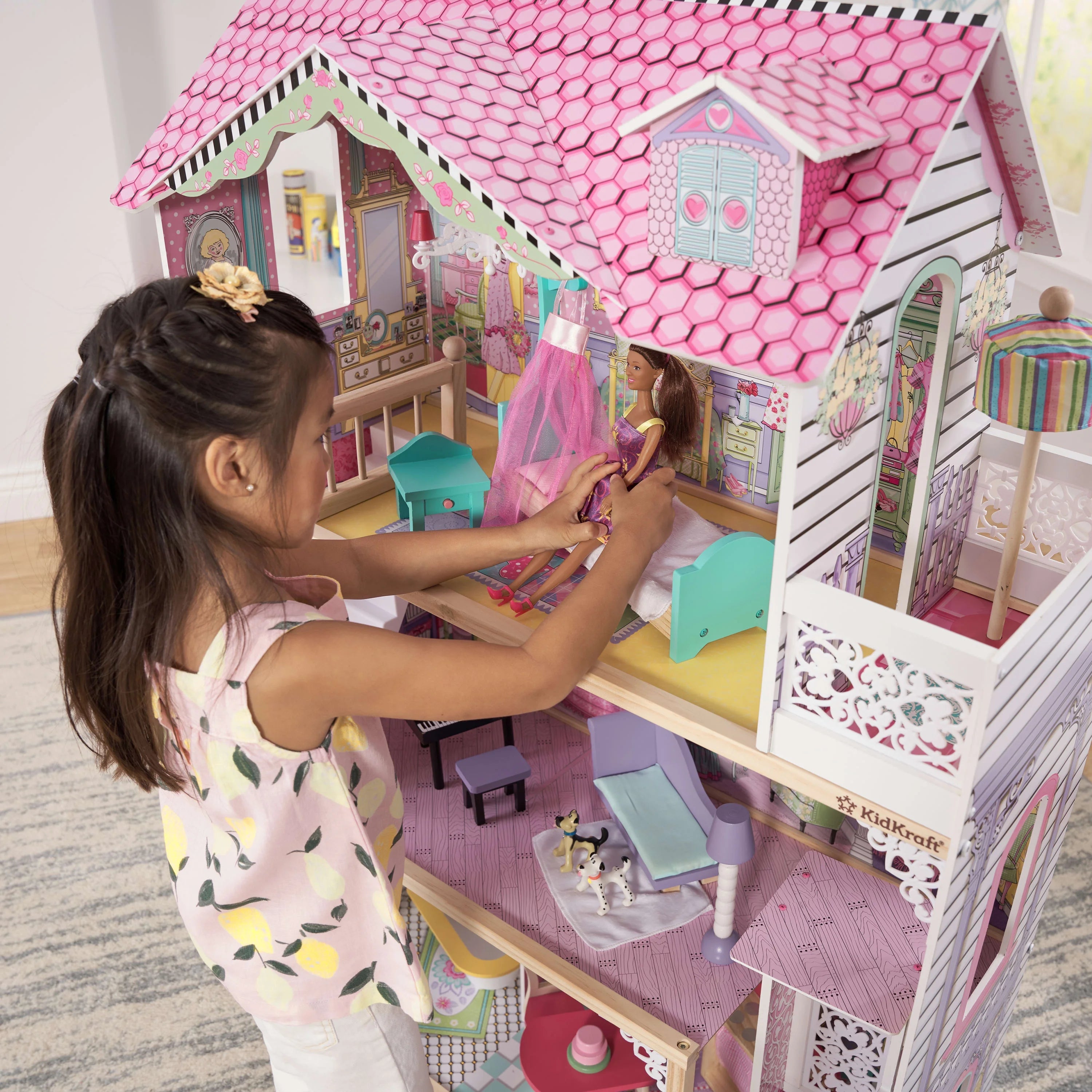 Casa de Muñecas KidKraft Annabelle de Madera con Ascensor, 17 Accesorios