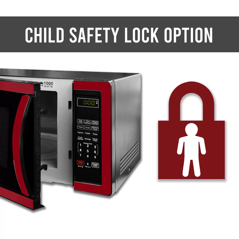 2025 Microondas de Encimera Farberware FMO11AHTBKN de 1,1 pies³ / 1000 Vatios – Rojo Metálico