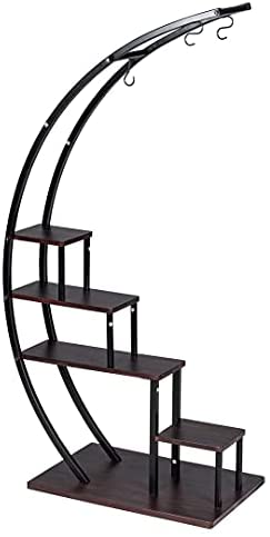 Soporte para Plantas de Metal Creativo con Forma de Media Luna, Estante Escalera para Macetas (Paquete de 2)