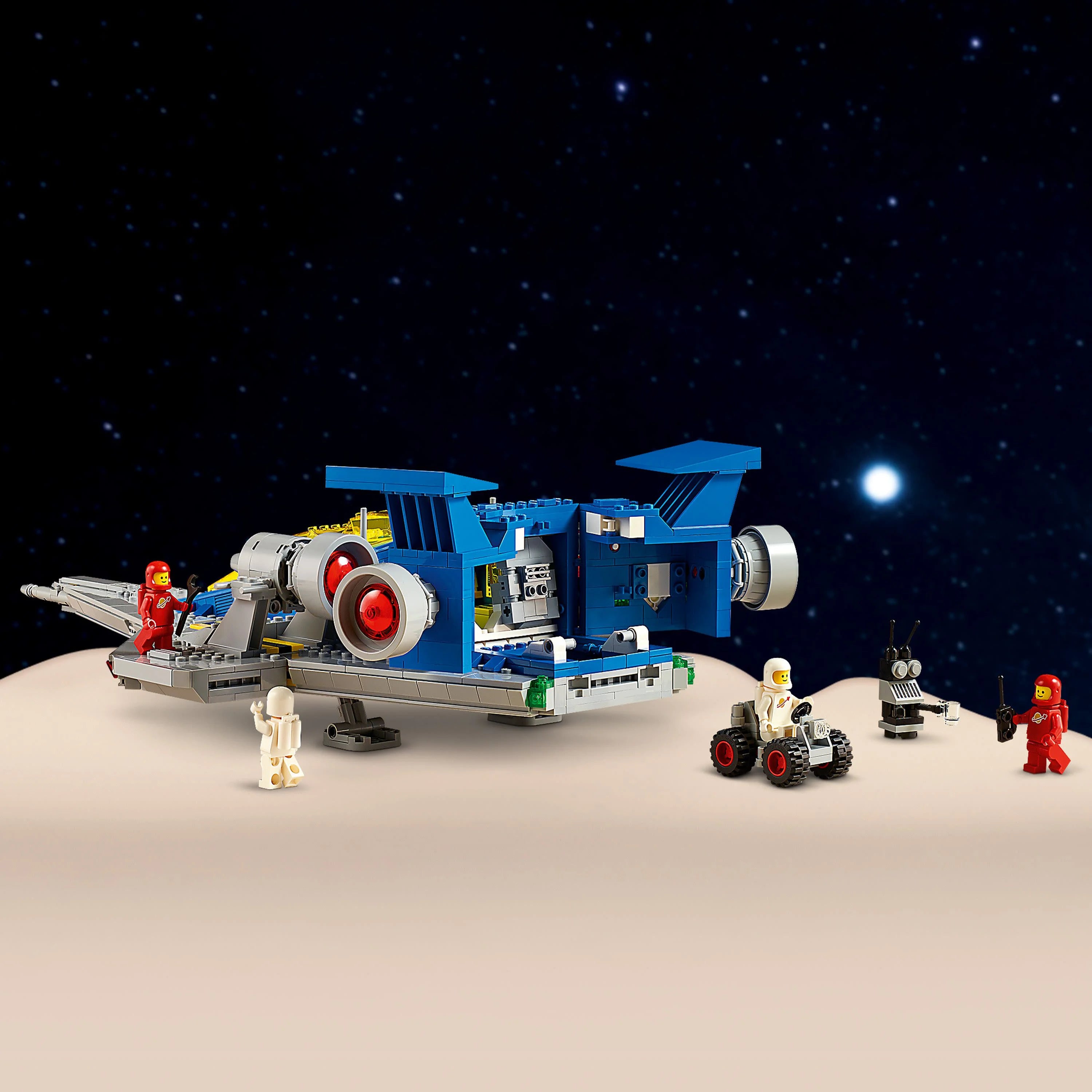 LEGO Icons Explorador Galáctico 10497 – Edición Coleccionable del 90.º Aniversario, Nave Espacial Clásica con Figuras de Astronautas, Set de Construcción para Adultos, Idea de Regalo para Fans del Espacio