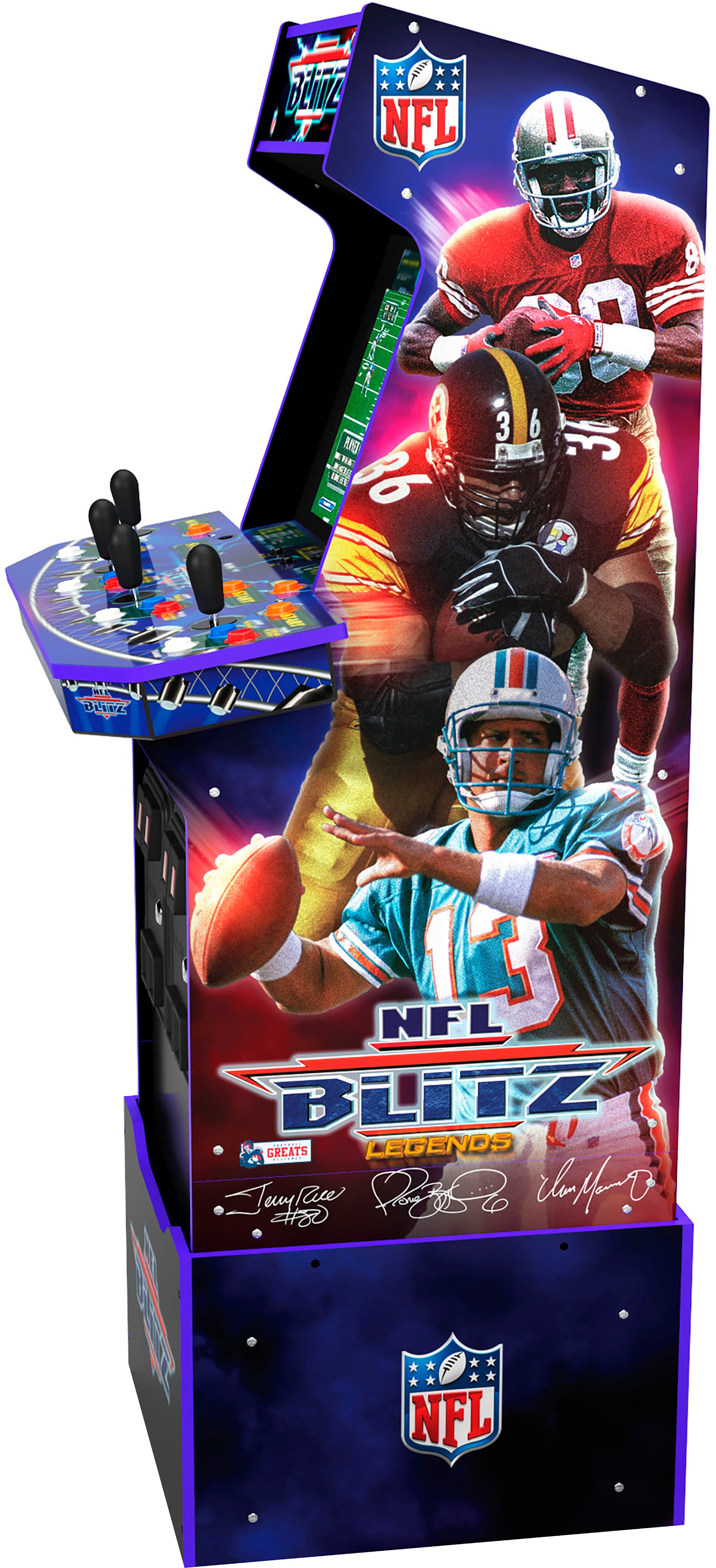 Arcade1Up – Máquina Arcade NFL Blitz con Base Elevadora y Marquesina Iluminada – Multicolor