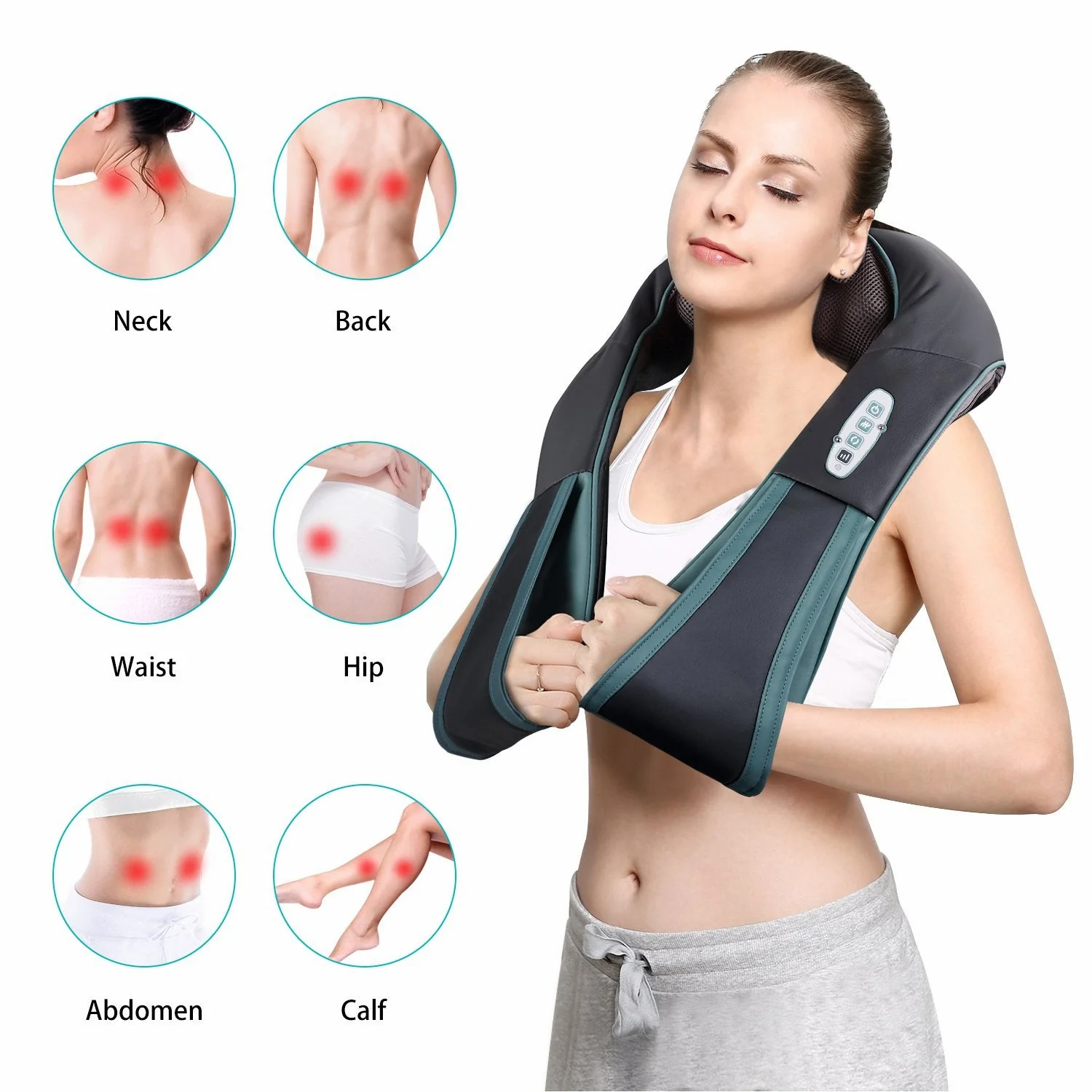 2025 Naipo MGS-N12CS – Masajeador Inalámbrico Shiatsu para Cuello y Hombros