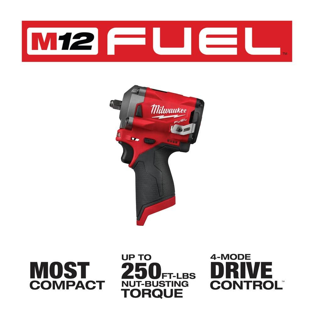 Llave de impacto inalámbrica compacta M12 FUEL de 12V, sin escobillas, de 3/8 pulg. (Solo herramienta) modelo 2554-20