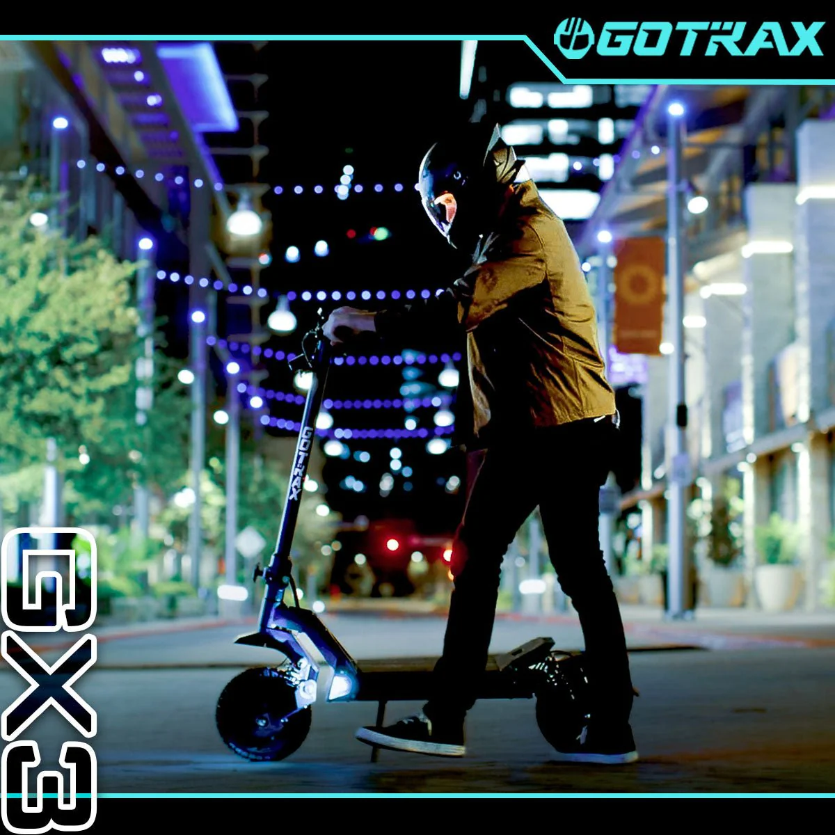 2025 Gotrax GX3 Patinete Eléctrico Todoterreno – Doble Motor Potente, Velocidad Máxima 64 km/h, Neumáticos Todoterreno