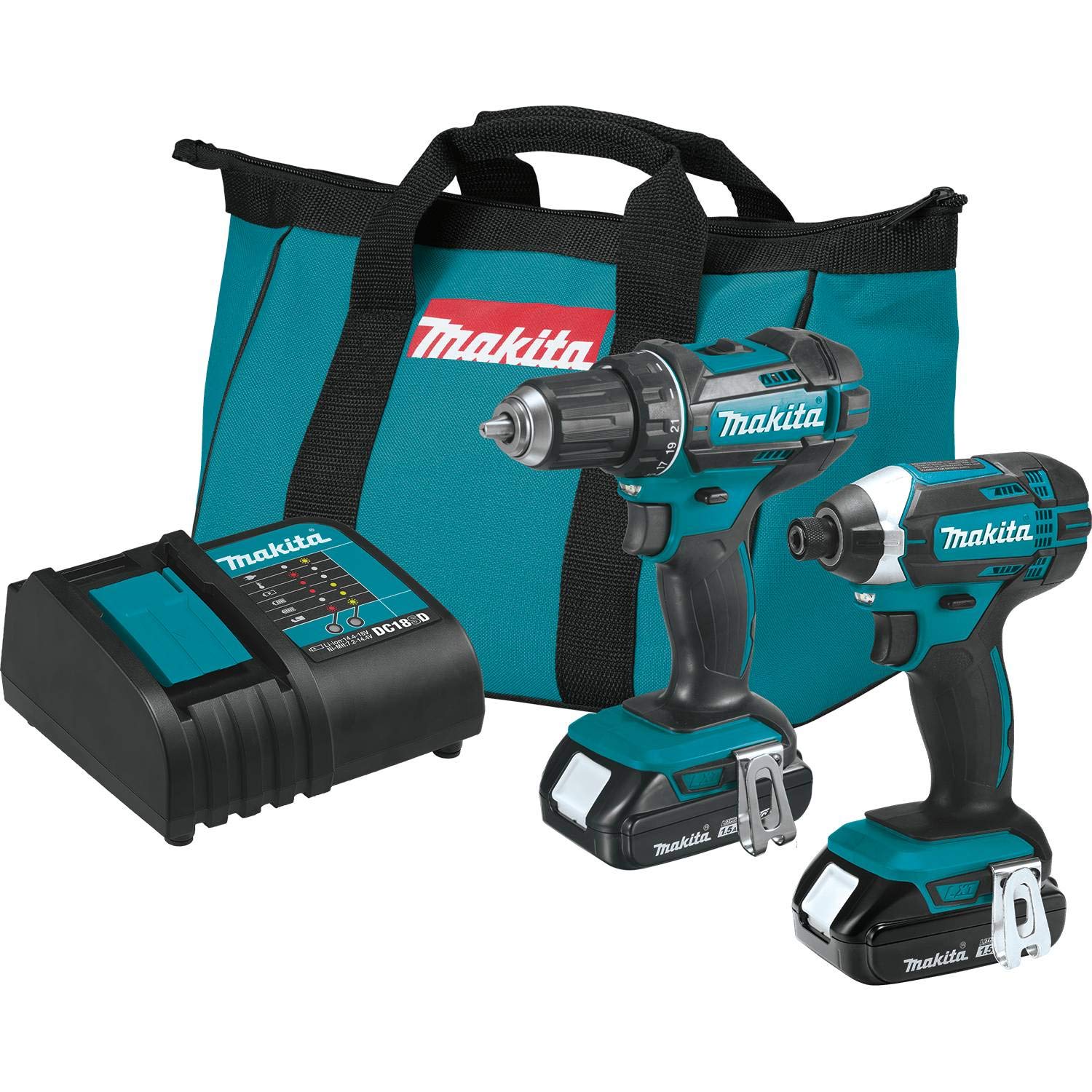2025 Makita CT225SYX Kit Combo Inalámbrico Compacto de 2 Piezas 18V LXT® con Batería de Ión-Litio (1.5Ah)