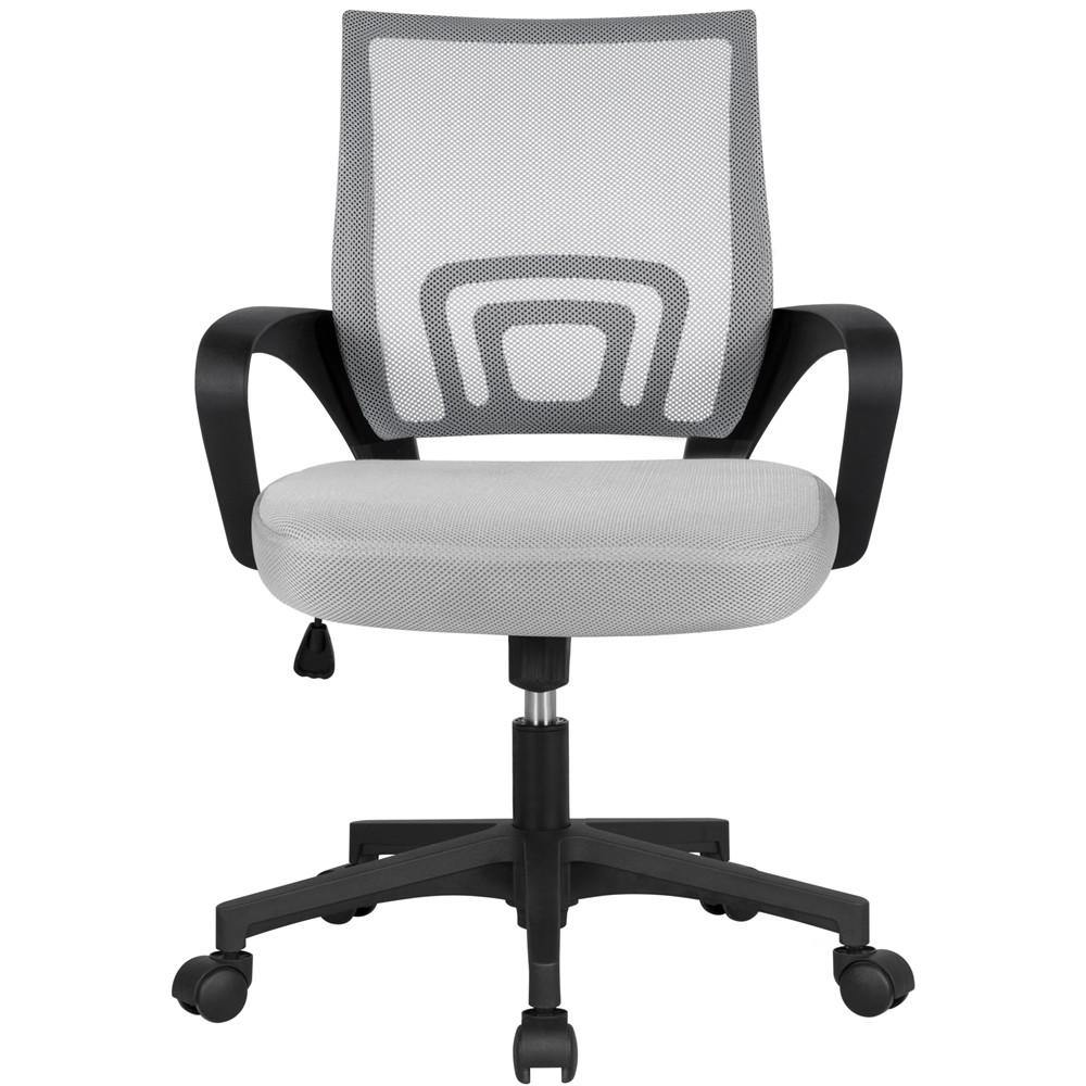Silla de Oficina Yaheetech con Respaldo Medio – Silla Ergonómica de Malla con Altura Ajustable, Soporte Lumbar y Ruedas Giratorias 360°, Capacidad de Carga 125 kg