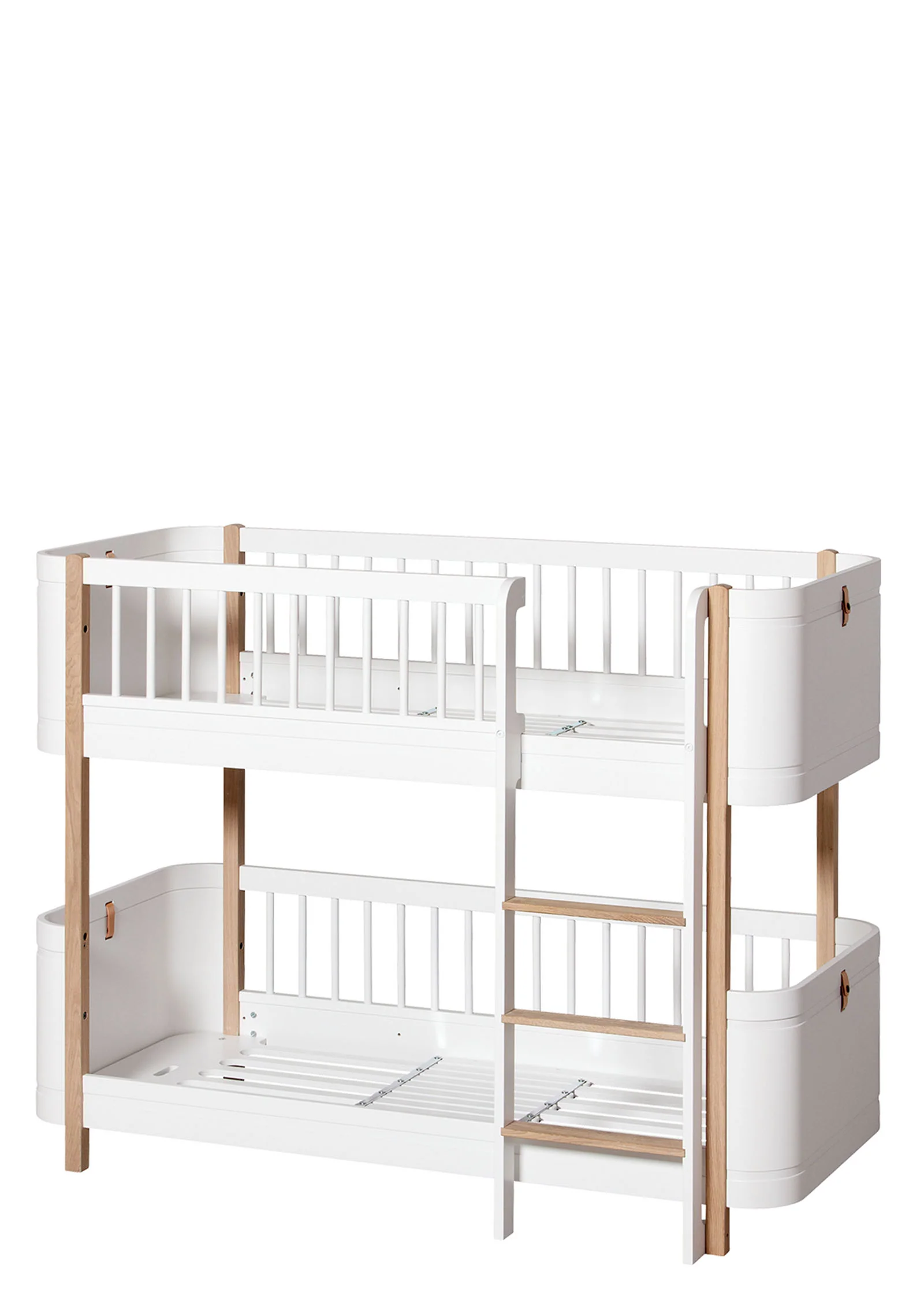 2025 Cama alta litera 'Wood' Mini+ blanco / roble 162 x 68 cm