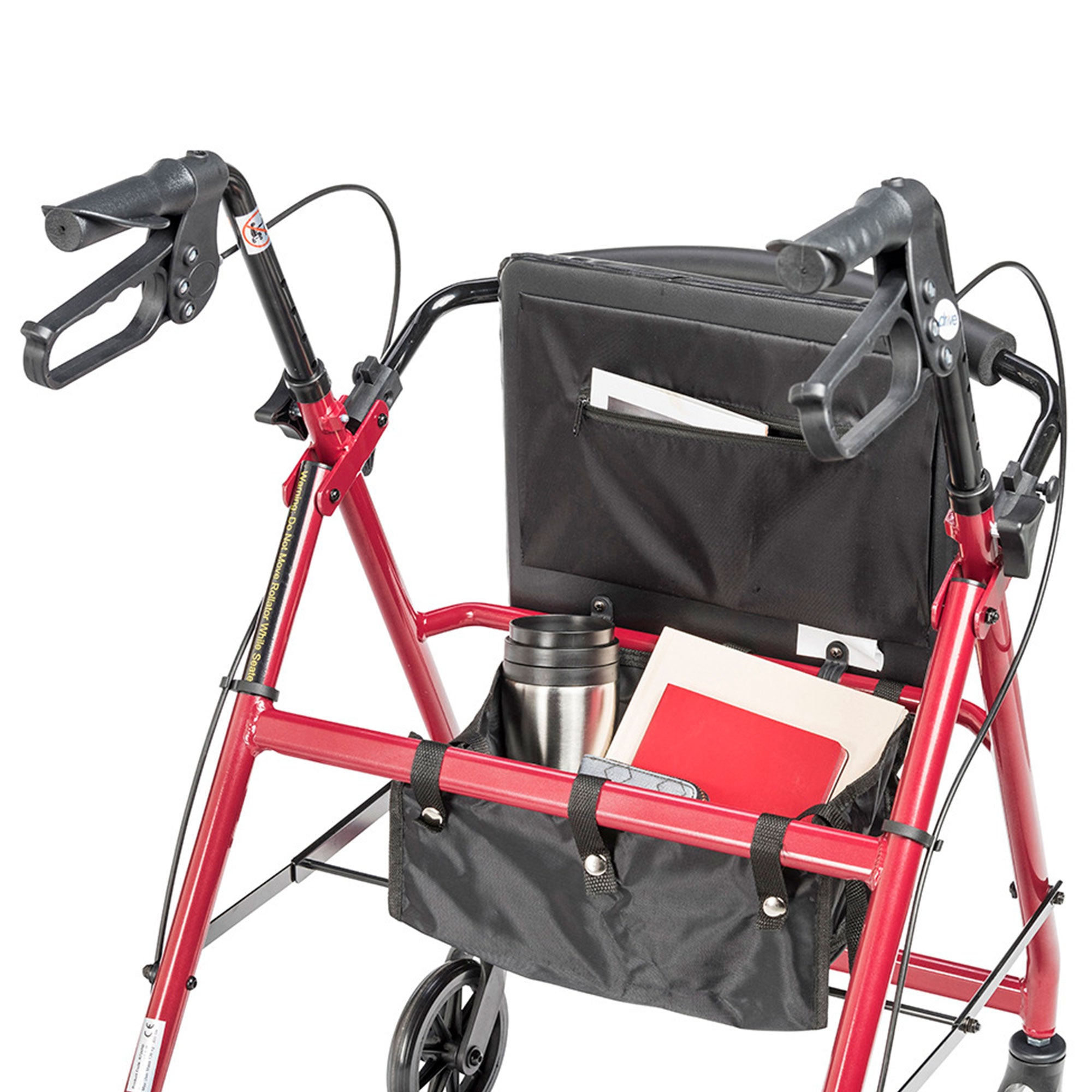 2025 Andador de altura ajustable en aluminio con ruedas de 15 cm, rojo – Drive Medical