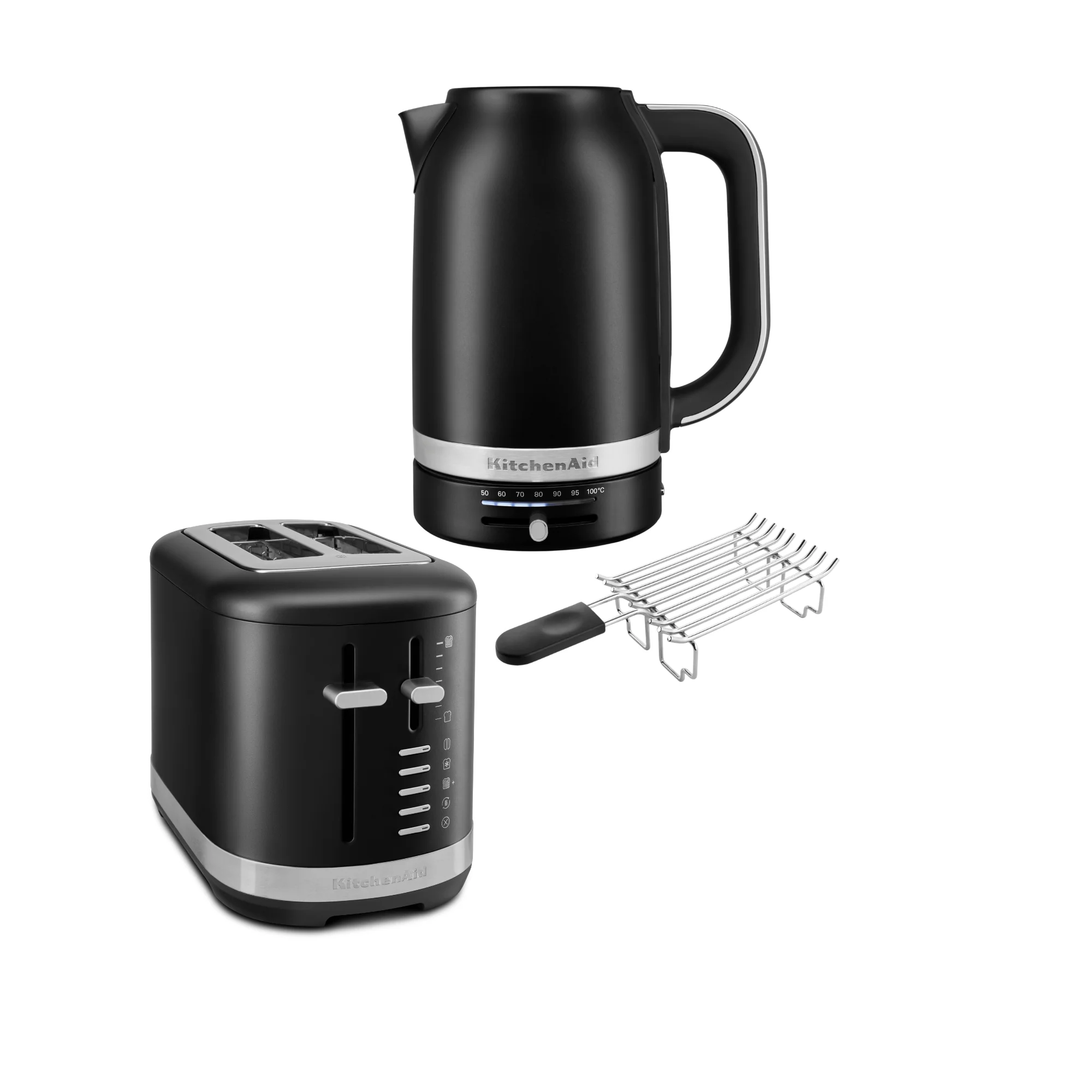 2025 Set de desayuno KitchenAid con hervidor 5KEK1701, tostadora de 2 ranuras 5KMT2109 y calentador de pan
