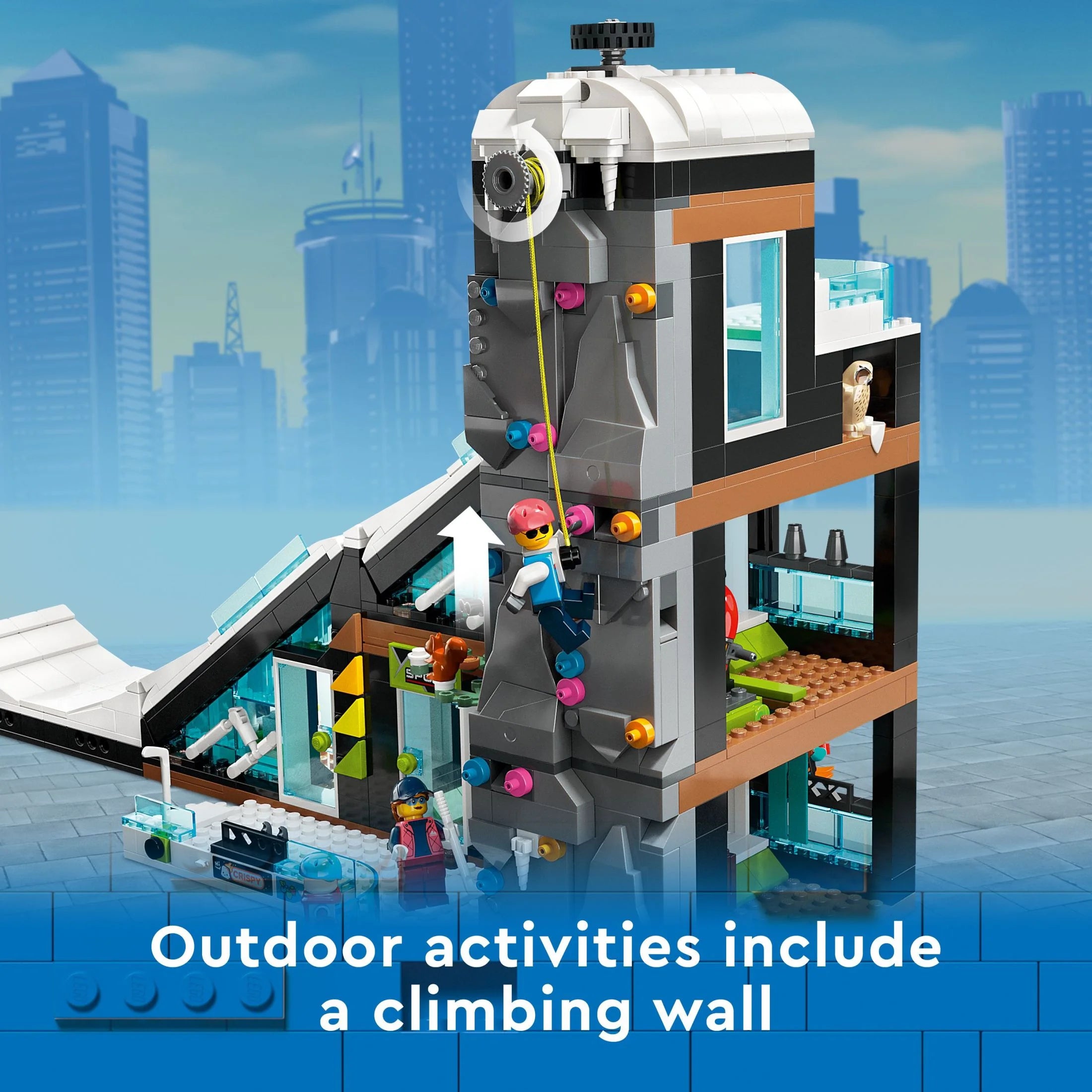 Centro de Esquí y Escalada LEGO City 60366, Set de Construcción de 3 Niveles con Pista de Esquí, 8 Minifiguras y 2 Figuras de Animales para Juego Imaginativo de Deportes de Invierno, Idea de Regalo Divertida para Niños y Fanáticos del Esquí