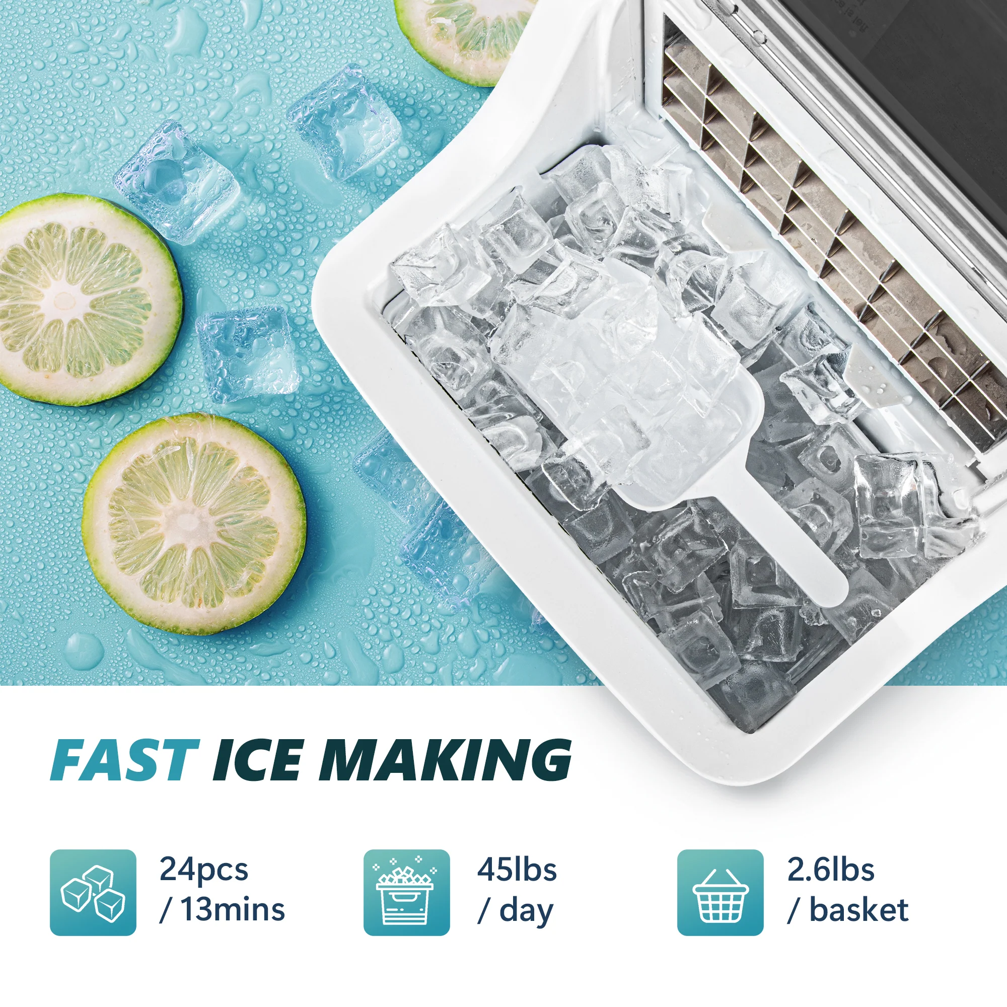 2025 Máquina de hielo compacta EUHOMY 14