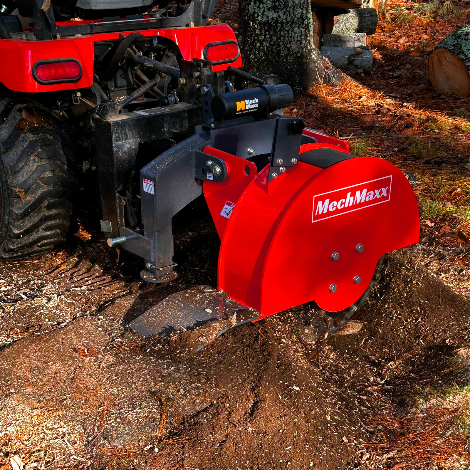 2025 Trituradora de Tocones MechMaxx SG24 – Enganche de 3 Puntos PTO con 34 Dientes de Carburo + Eje PTO Incluido