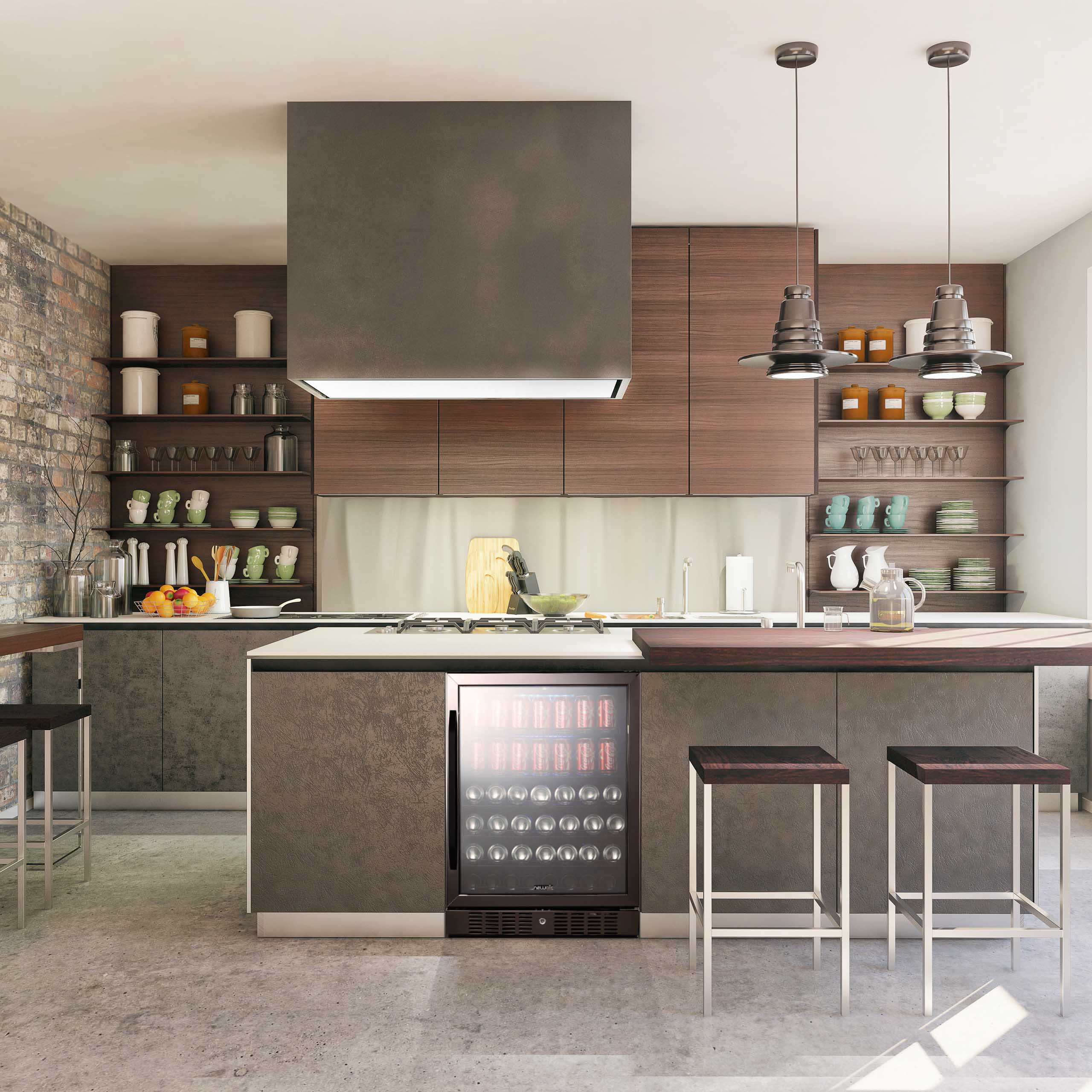 2025 Refrigerador Empotrable Newair® de 177 Latas – 24” – Acero Inoxidable Negro