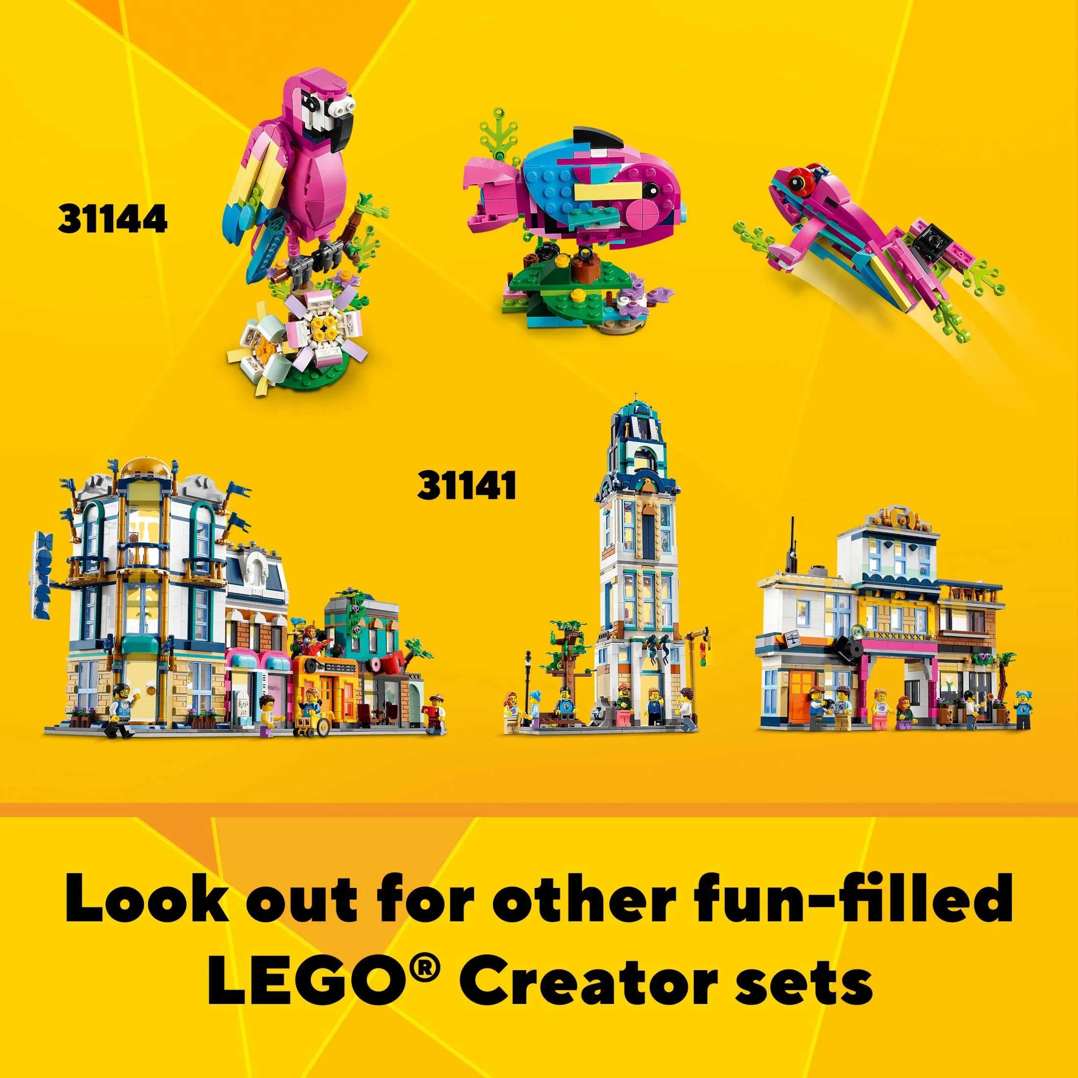LEGO Creator 3 en 1 Montaña Rusa Espacial, Parque de Diversiones Reconfigurable, Construye una Montaña Rusa Espacial, Torre de Caída o Carrusel Giratorio, con 5 Minifiguras, Juguete de Construcción para Niños de 9 Años en Adelante, 31142